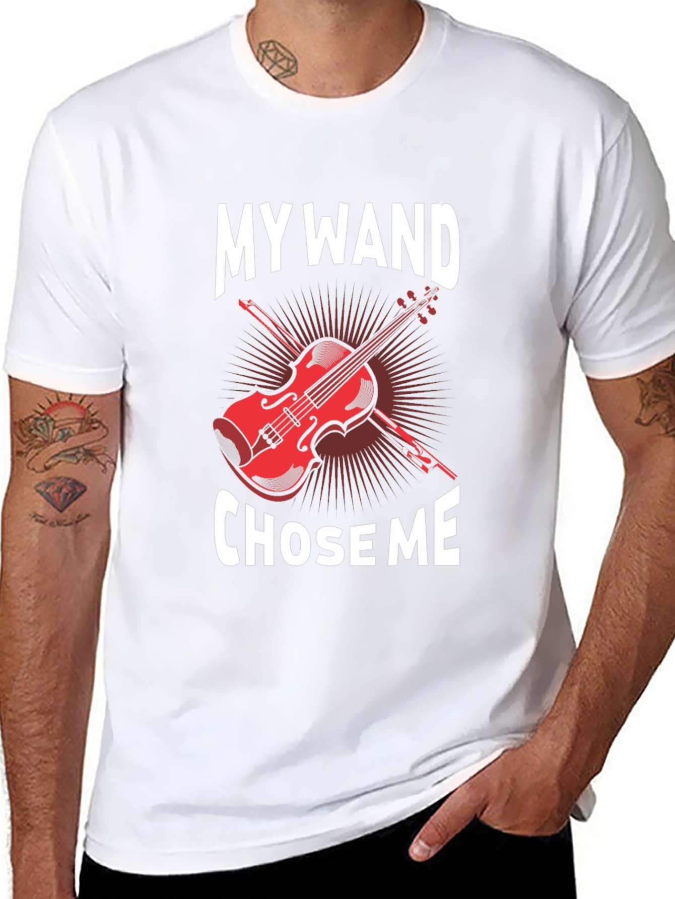 My Wand Chose Me Violin Graphic T-Shirt