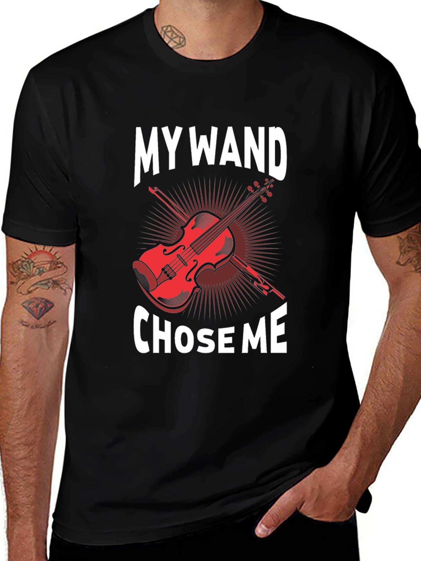 My Wand Chose Me Violin Graphic T-Shirt