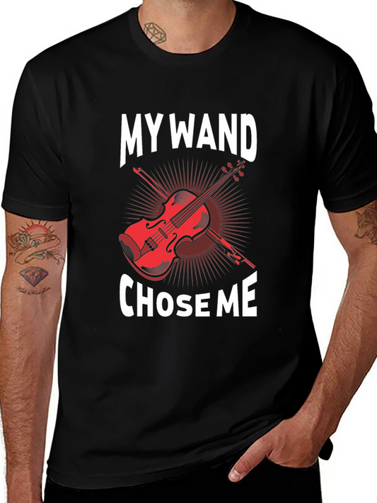 My Wand Chose Me Violin Graphic T-Shirt