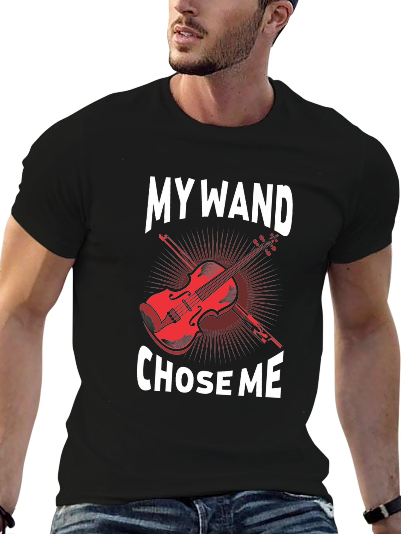My Wand Chose Me Violin Graphic T-Shirt