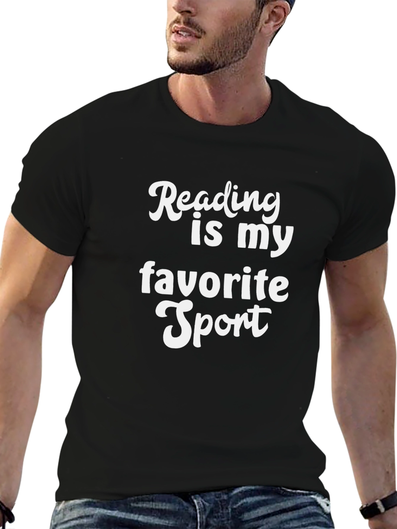 Reading is My Favorite Sport Black T-Shirt