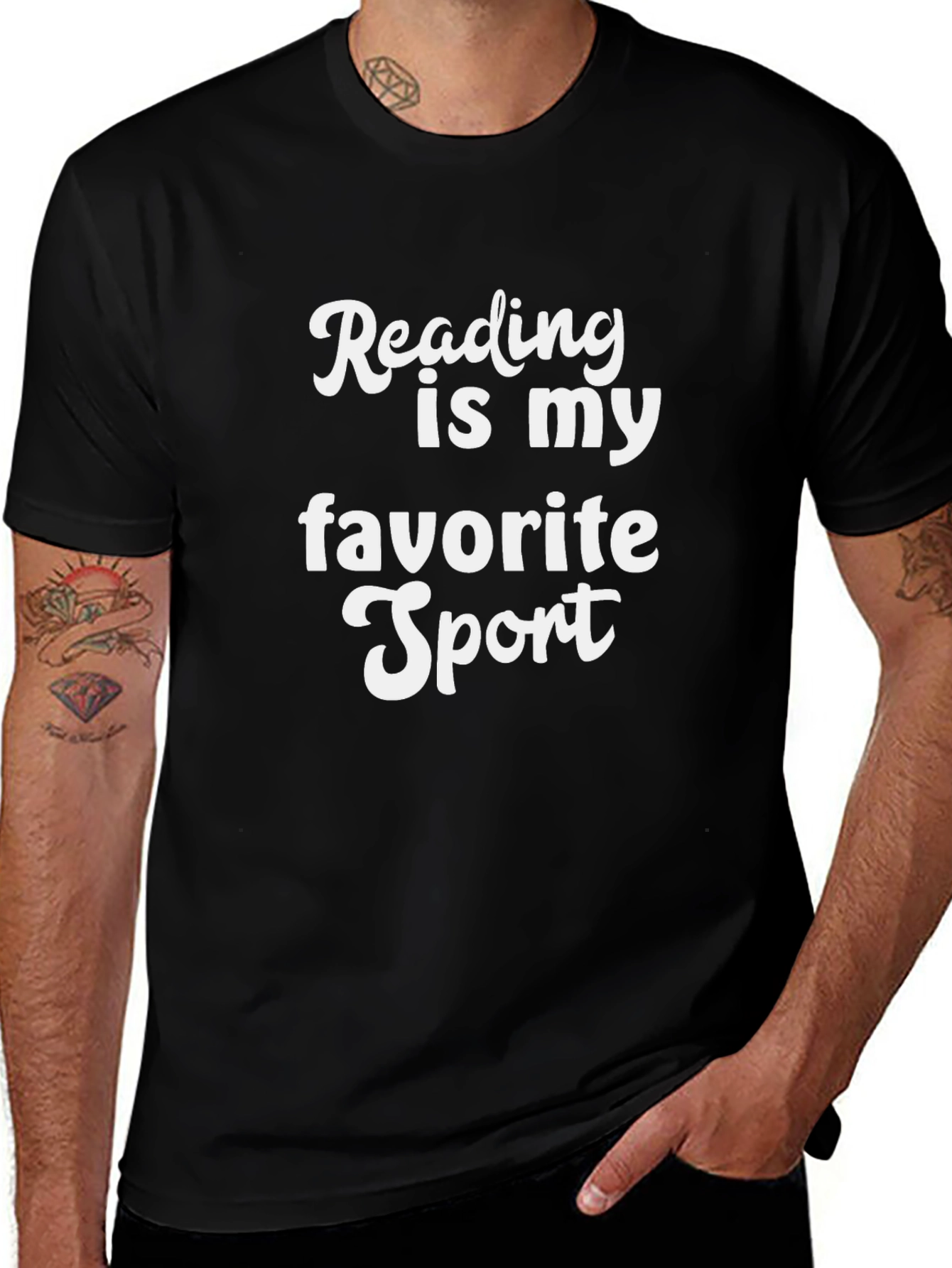 Reading is My Favorite Sport Black T-Shirt
