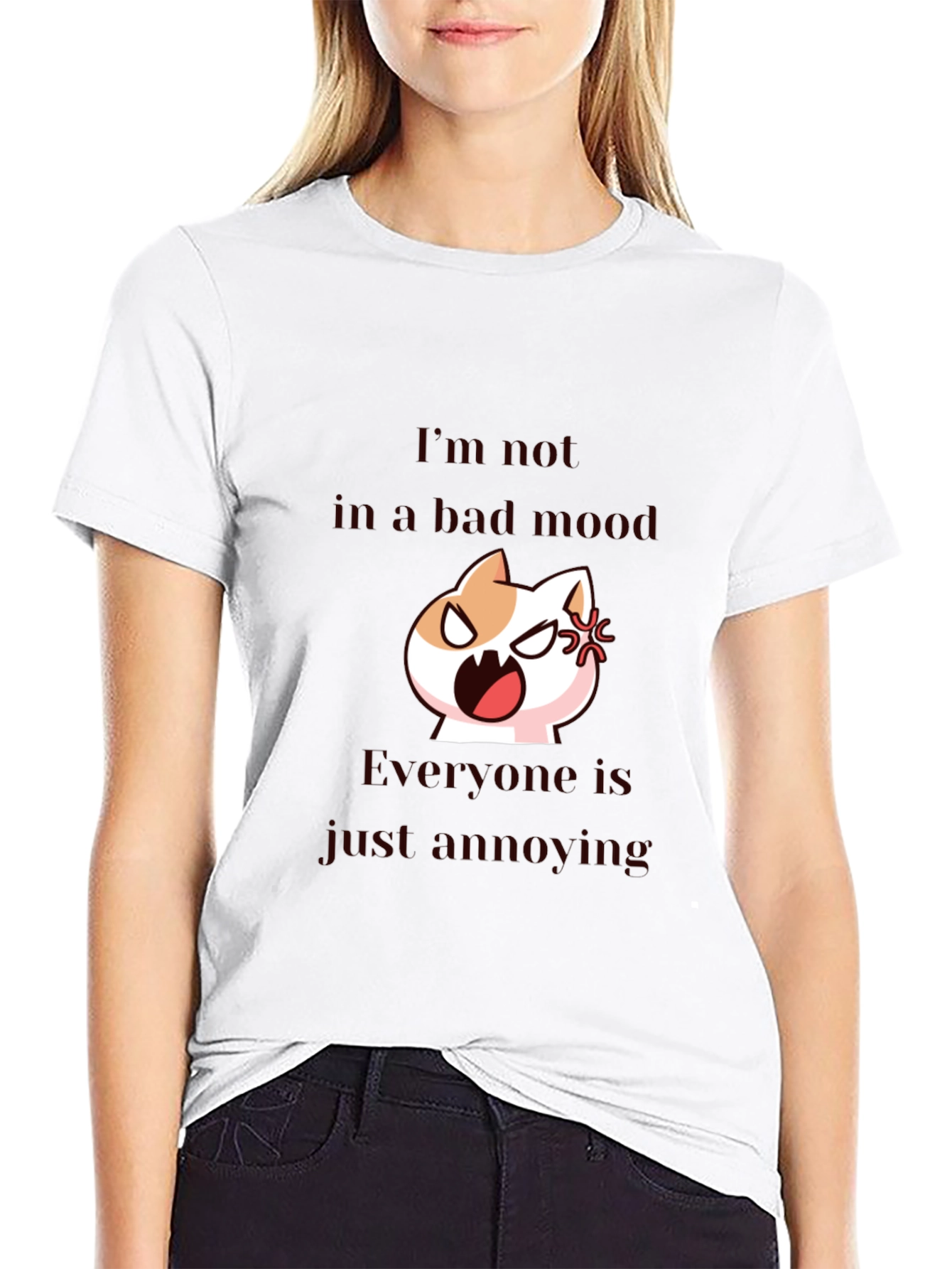 Annoyed Cat T-Shirt - Funny Graphic Tee
