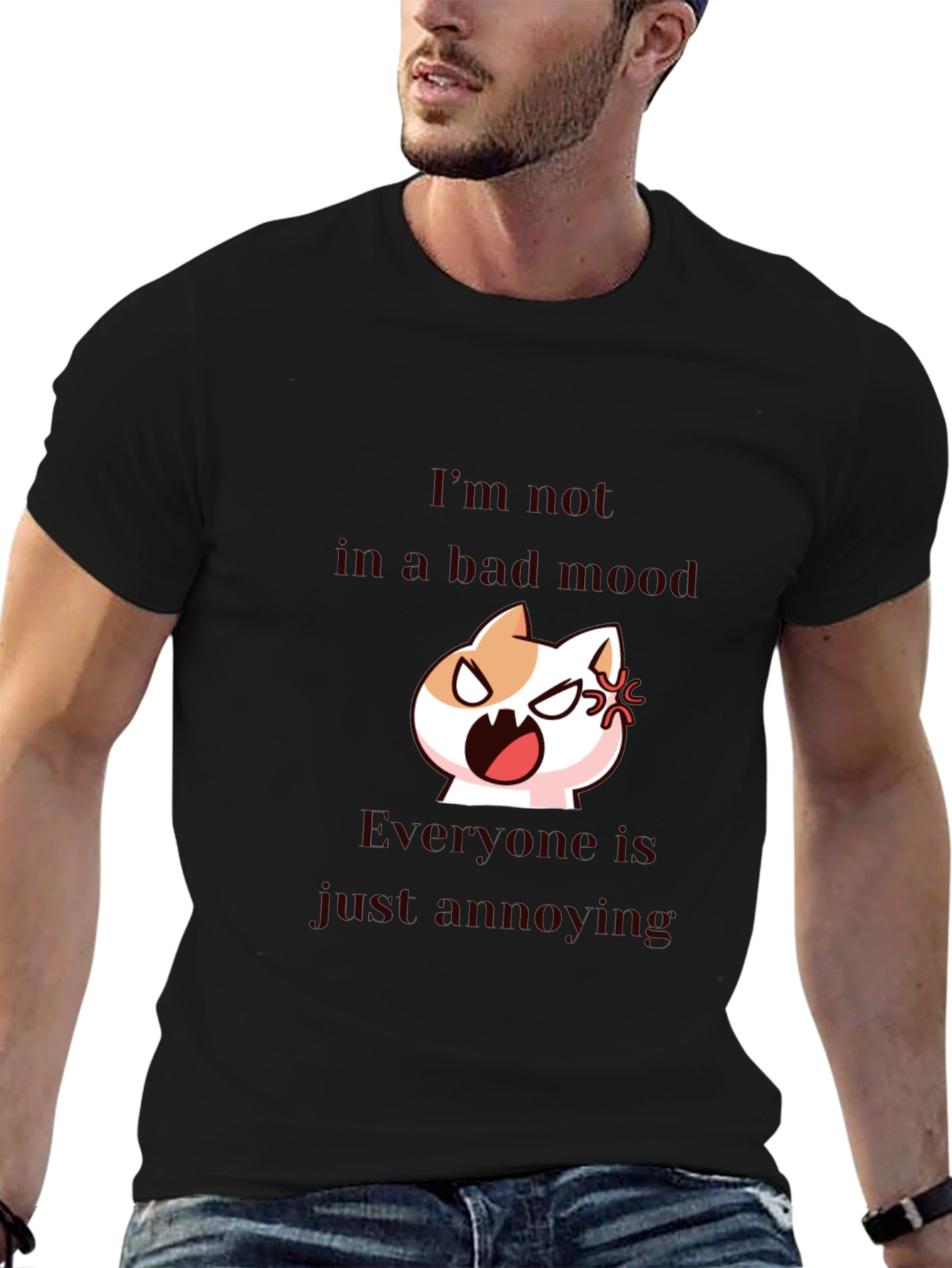Annoyed Cat T-Shirt - Funny Graphic Tee