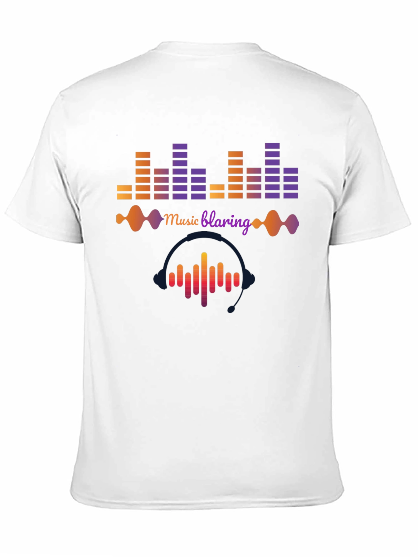 Music Blaring Graphic Tee - Sound Wave Design