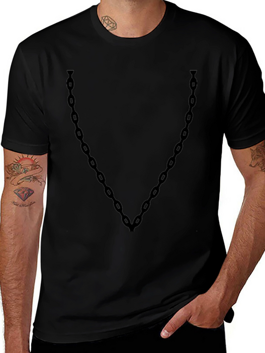 Black Chain Graphic Tee - Cool Casual Style