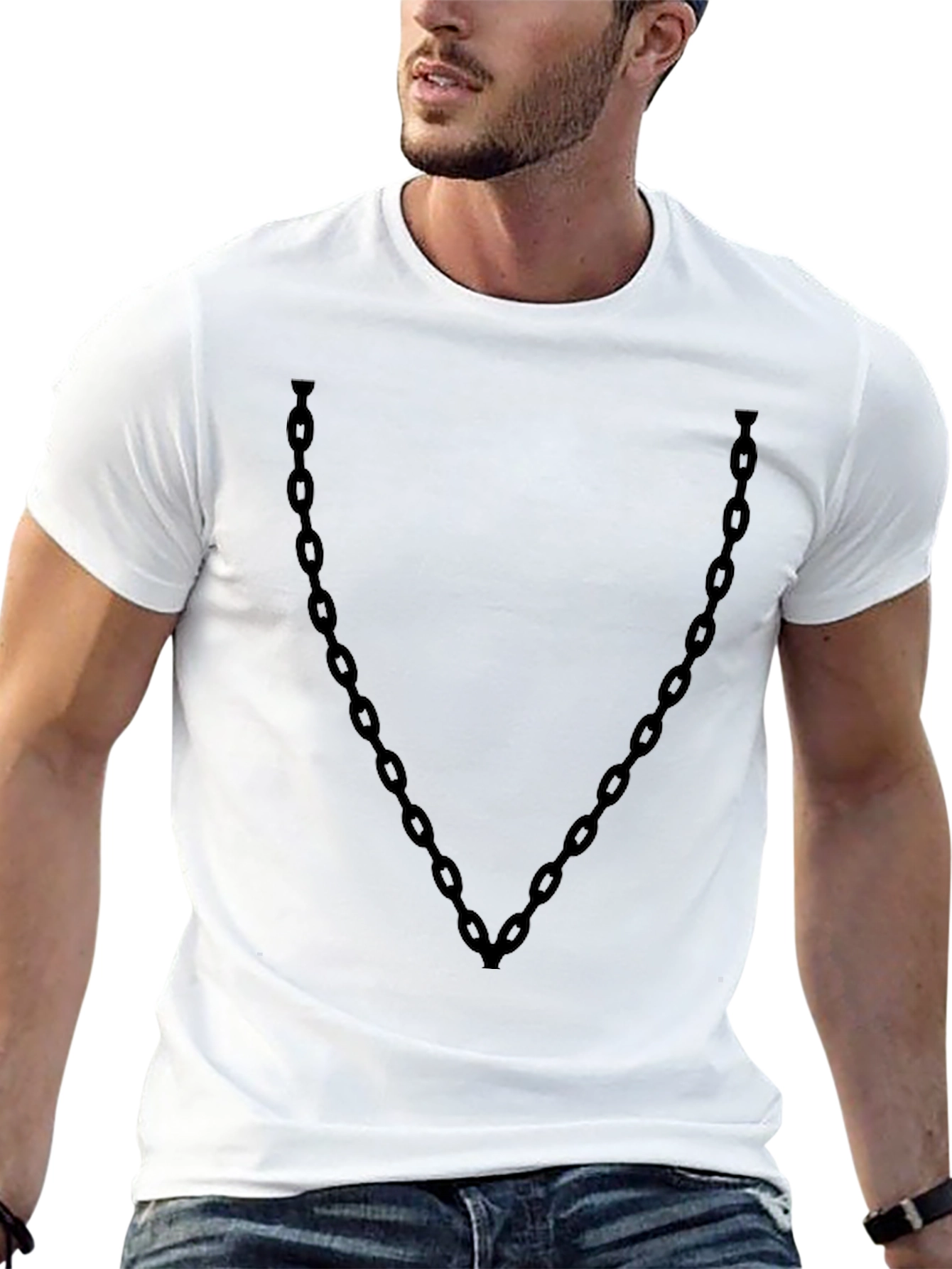 Black Chain Graphic Tee - Cool Casual Style