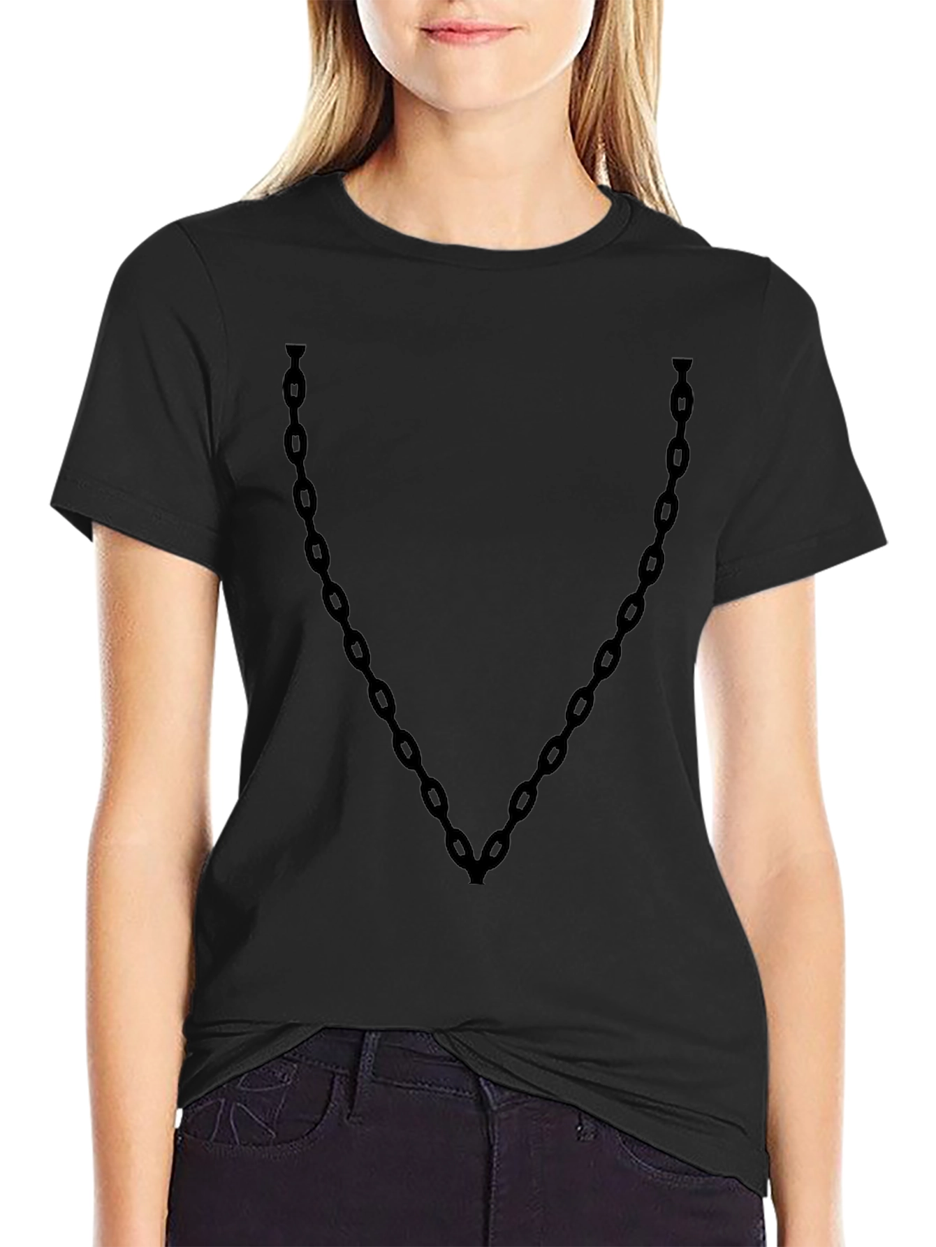 Black Chain Graphic Tee - Cool Casual Style
