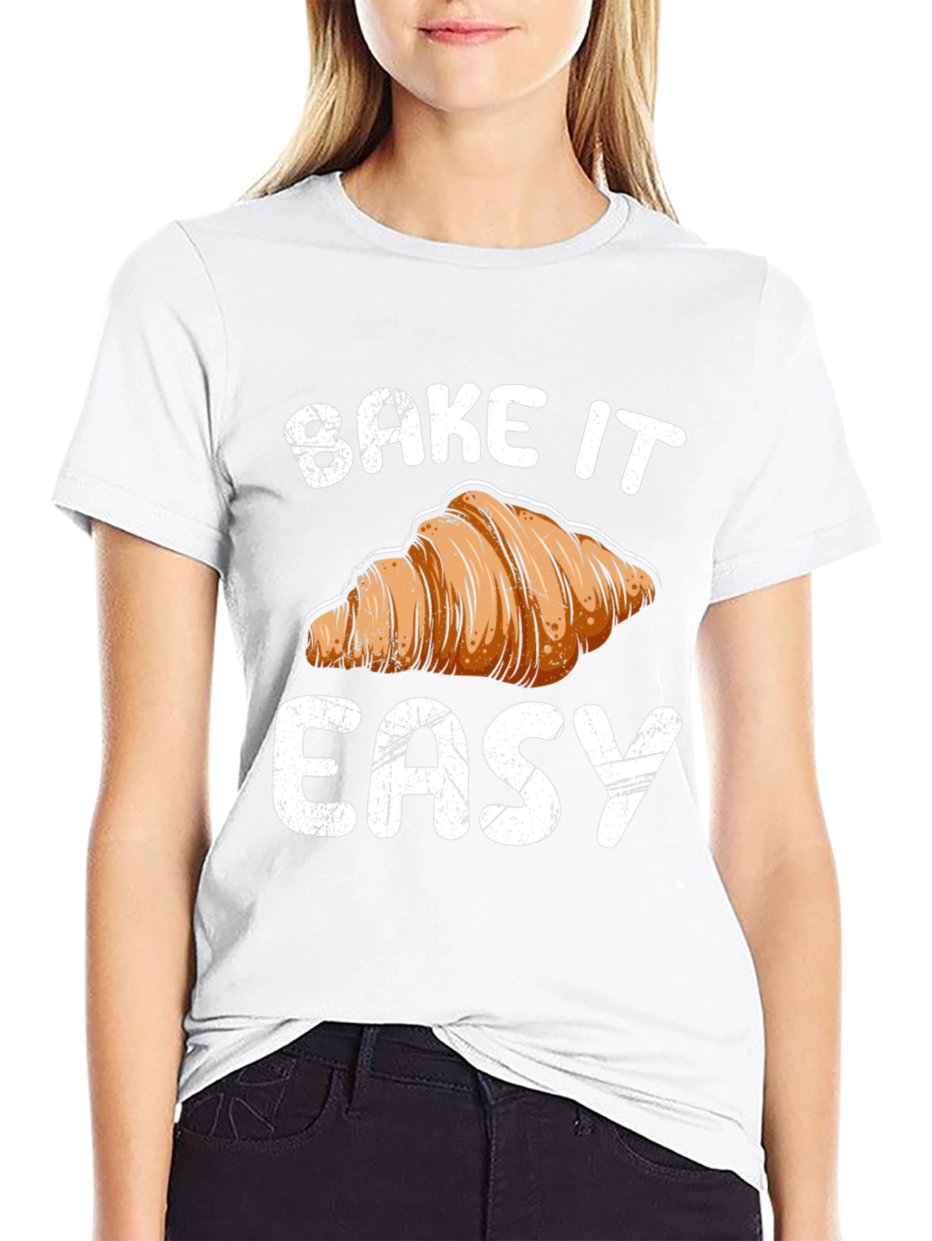 Bake It Easy Croissant Graphic T-Shirt