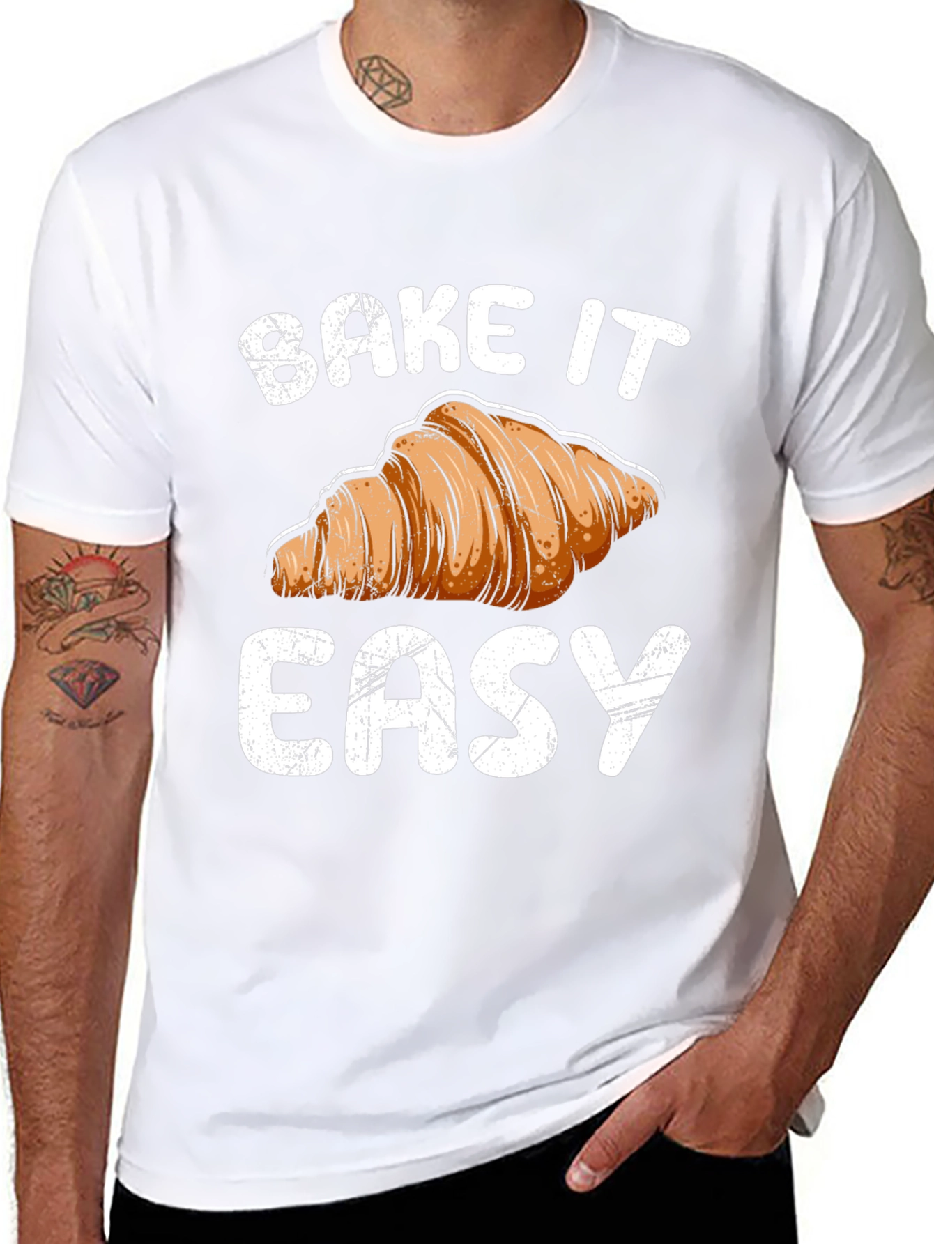 Bake It Easy Croissant Graphic T-Shirt