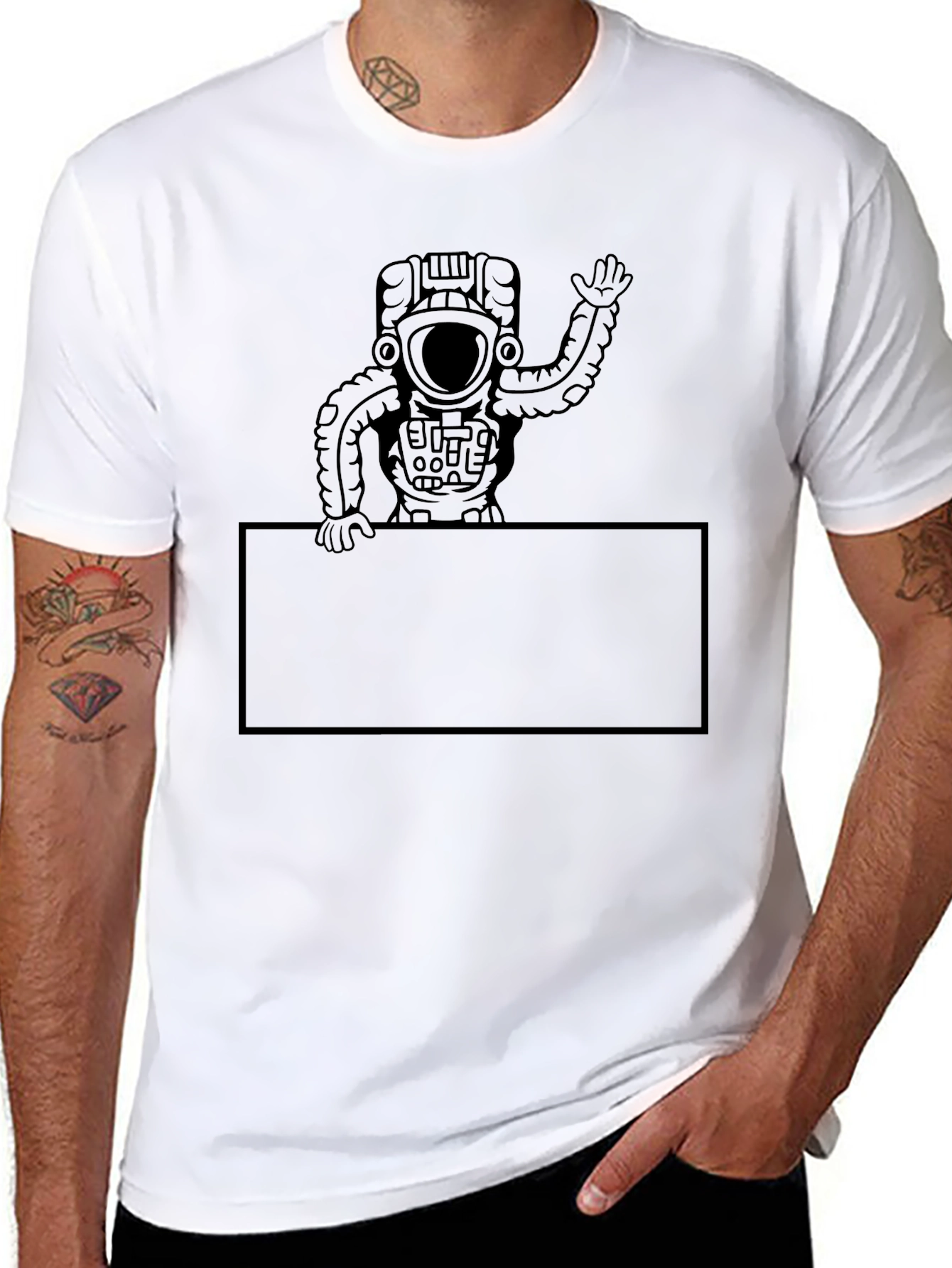 Astronaut Graphic Tee - Mens Black T-Shirt