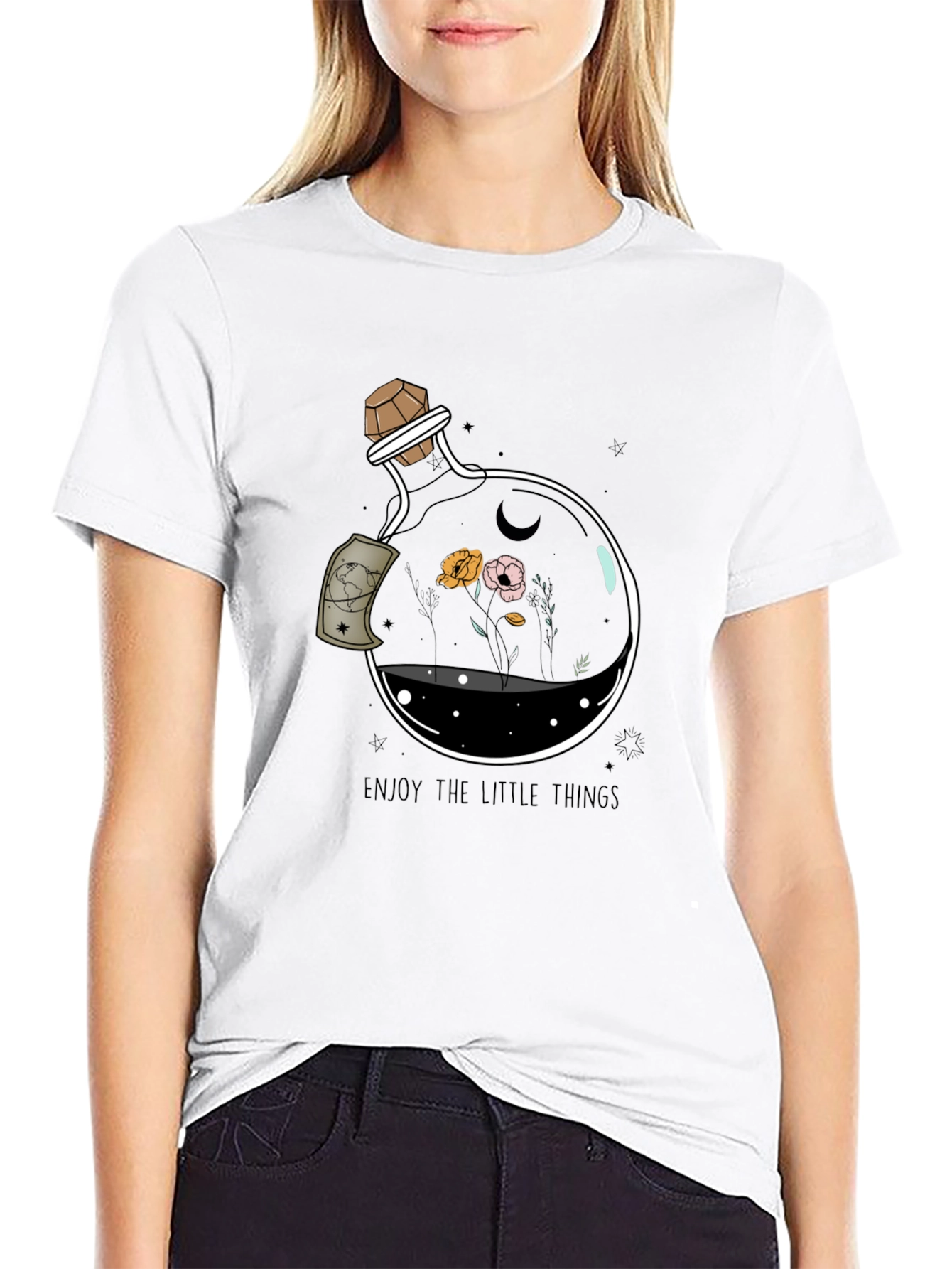 Enjoy the Little Things Graphic Tee - Black