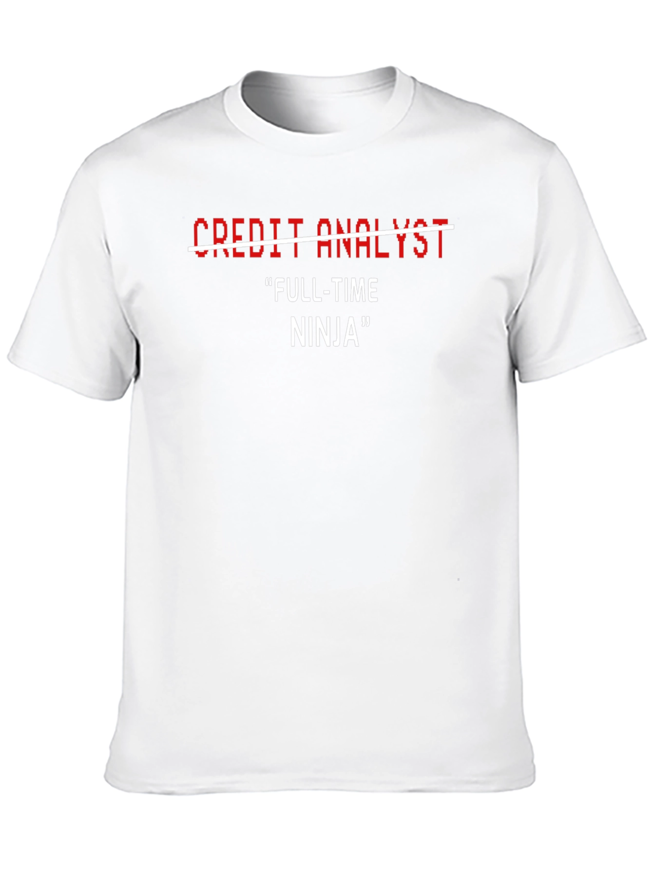Funny Credit Analyst Full-Time Ninja Black T-Shirt