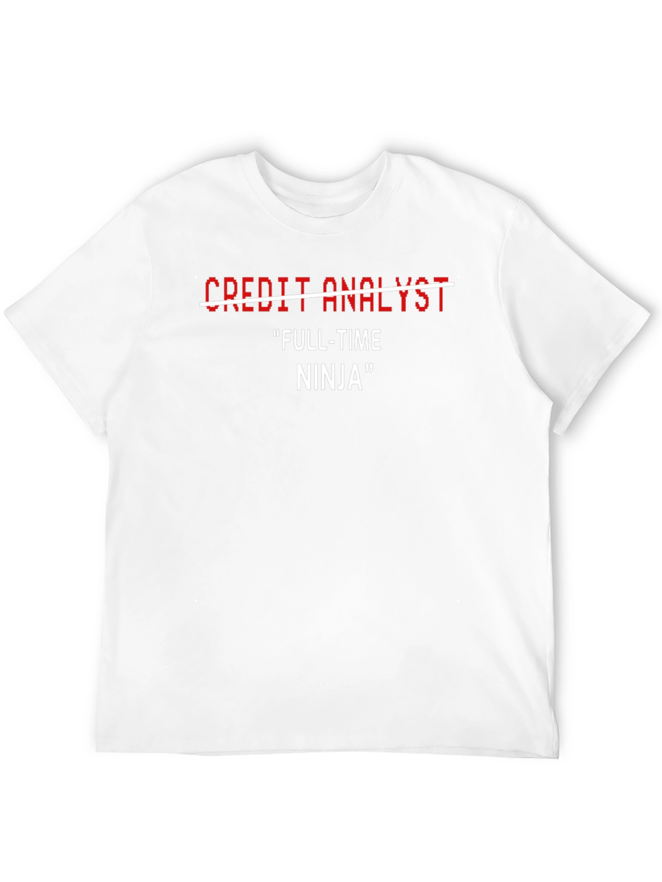 Funny Credit Analyst Full-Time Ninja Black T-Shirt