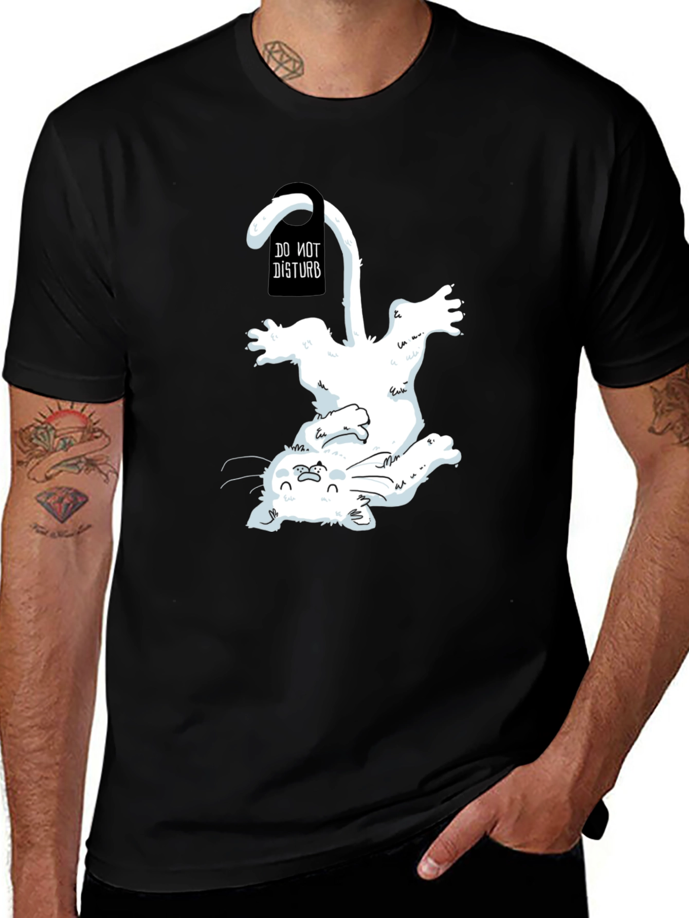 Do Not Disturb Cat T-Shirt - Playful Graphic Tee