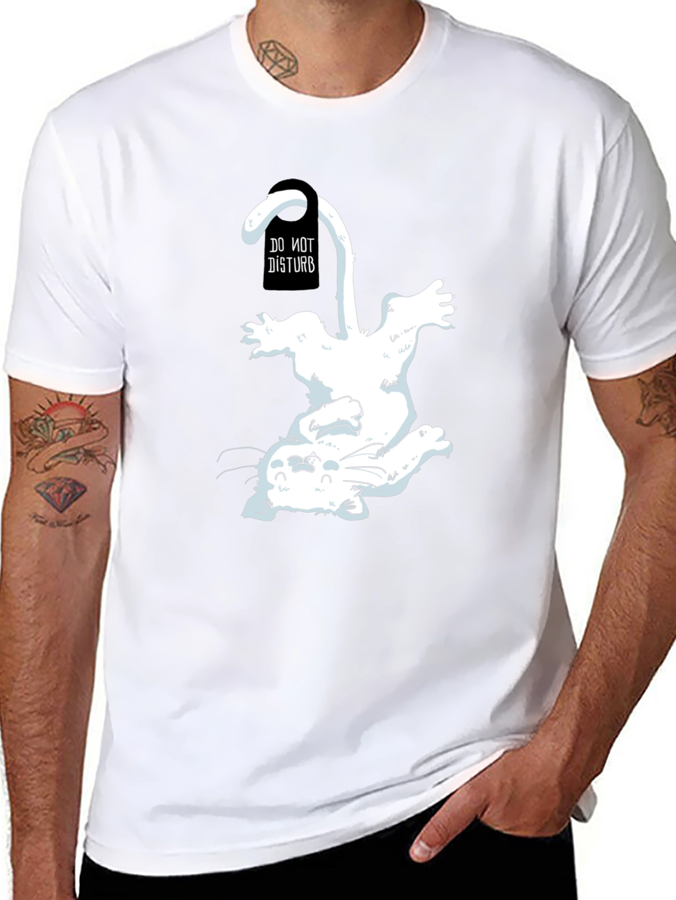 Do Not Disturb Cat T-Shirt - Playful Graphic Tee