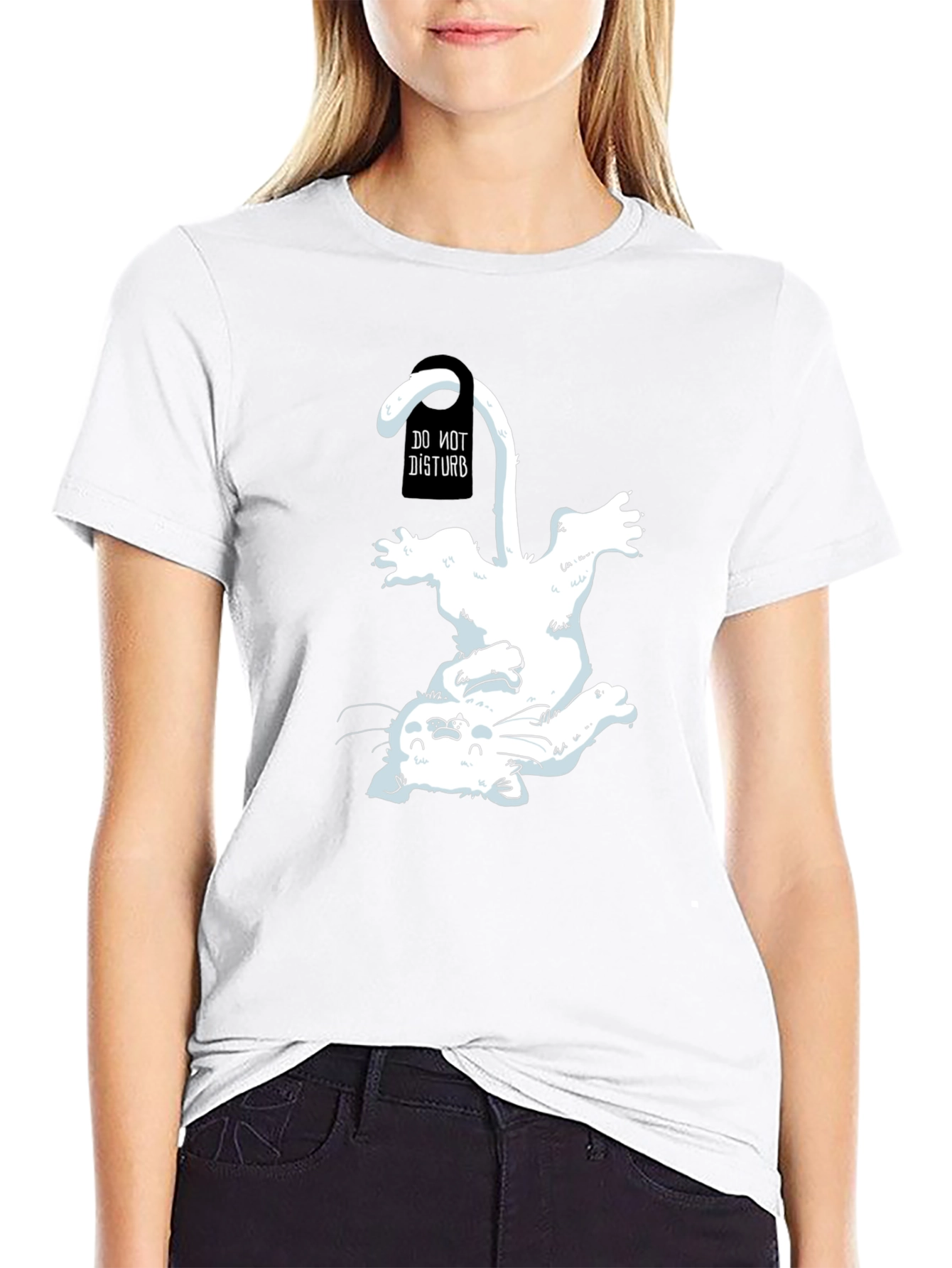 Do Not Disturb Cat T-Shirt - Playful Graphic Tee