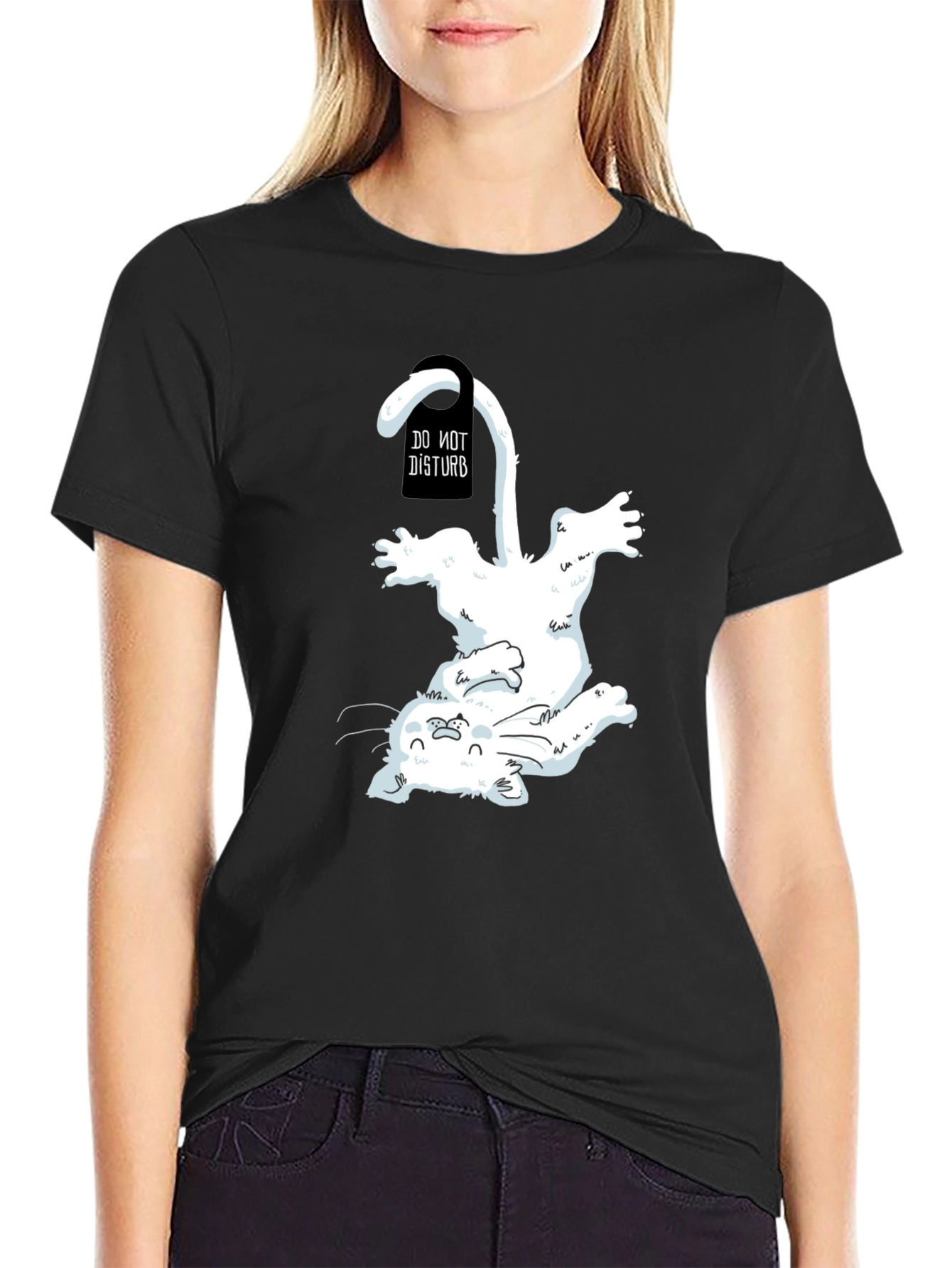 Do Not Disturb Cat T-Shirt - Playful Graphic Tee