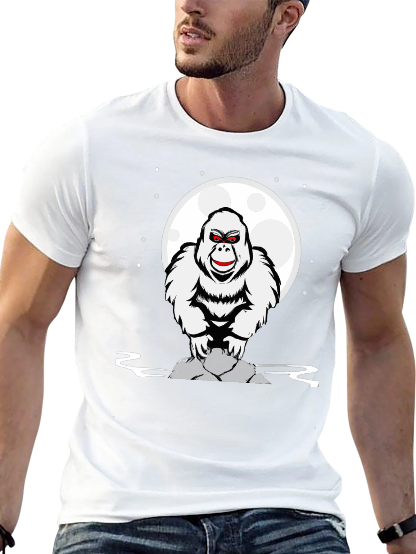 Yeti Moon T-Shirt - Cryptid Graphic Tee