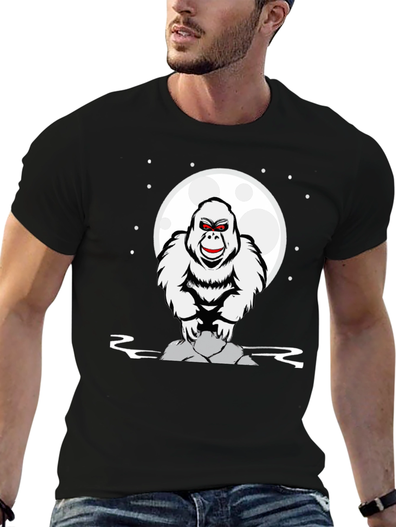 Yeti Moon T-Shirt - Cryptid Graphic Tee