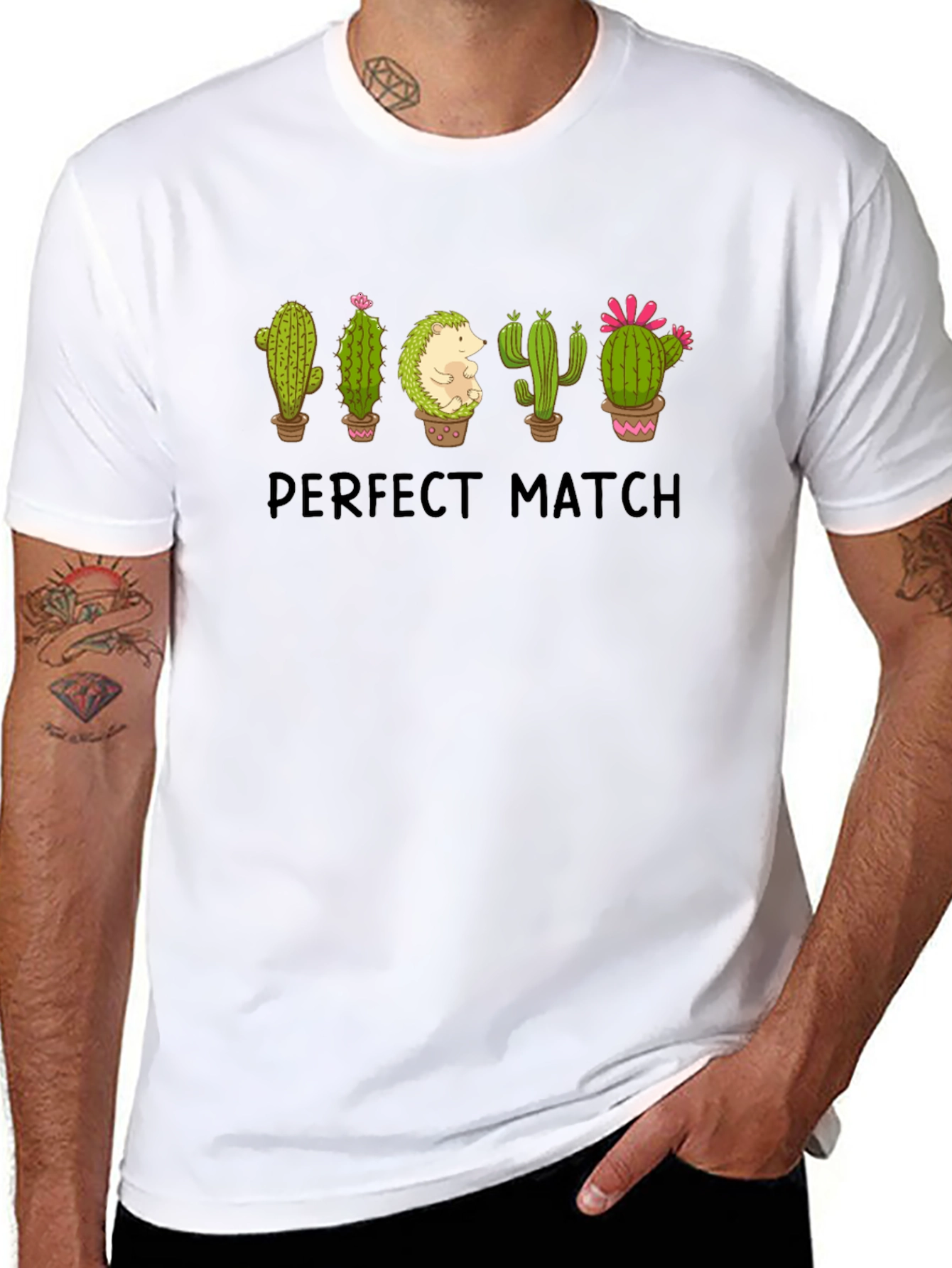 Perfect Match Cactus & Hedgehog Graphic Tee