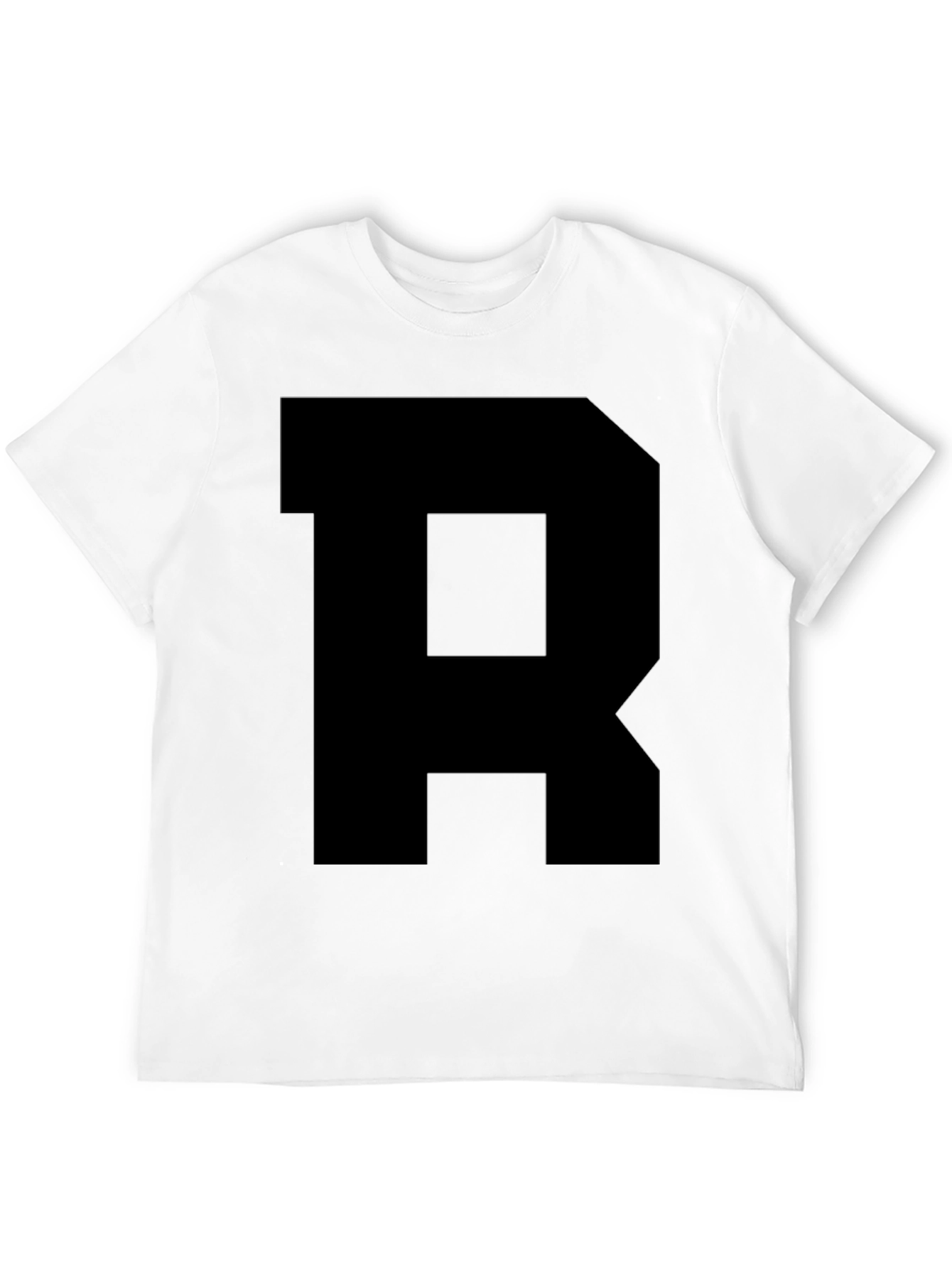Bold Black R Graphic Tee - Statement Style