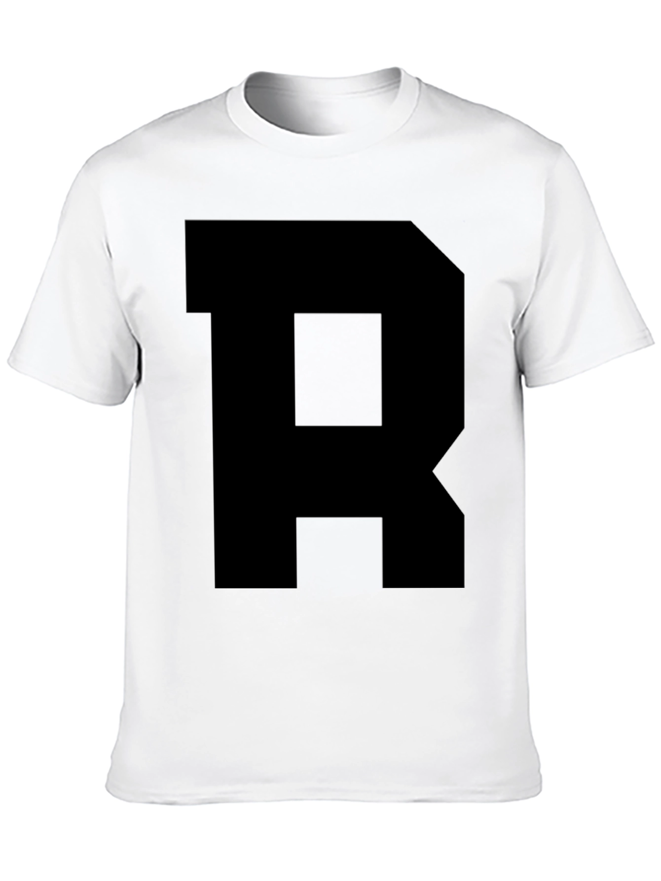 Bold Black R Graphic Tee - Statement Style
