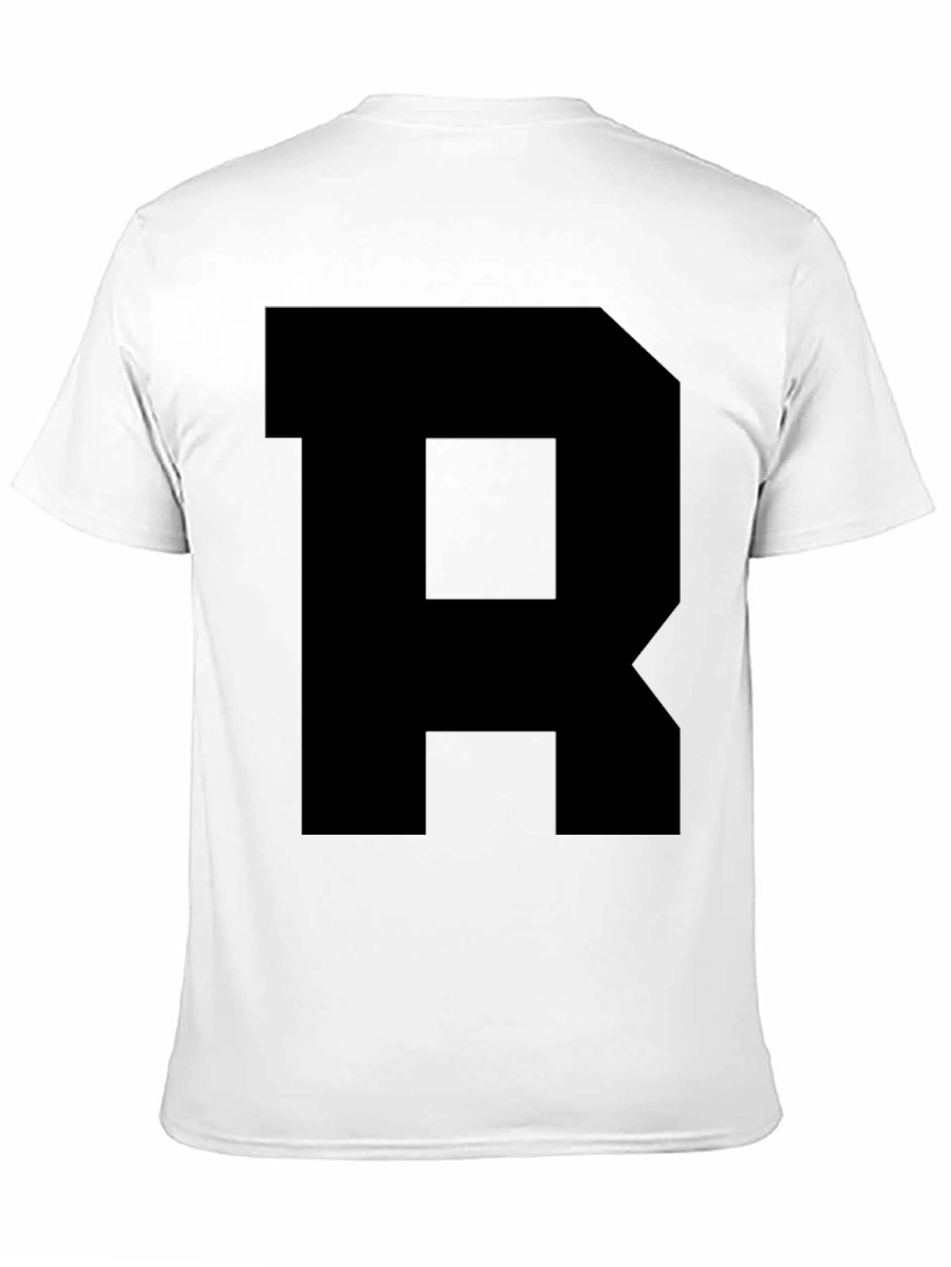 Bold Black R Graphic Tee - Statement Style