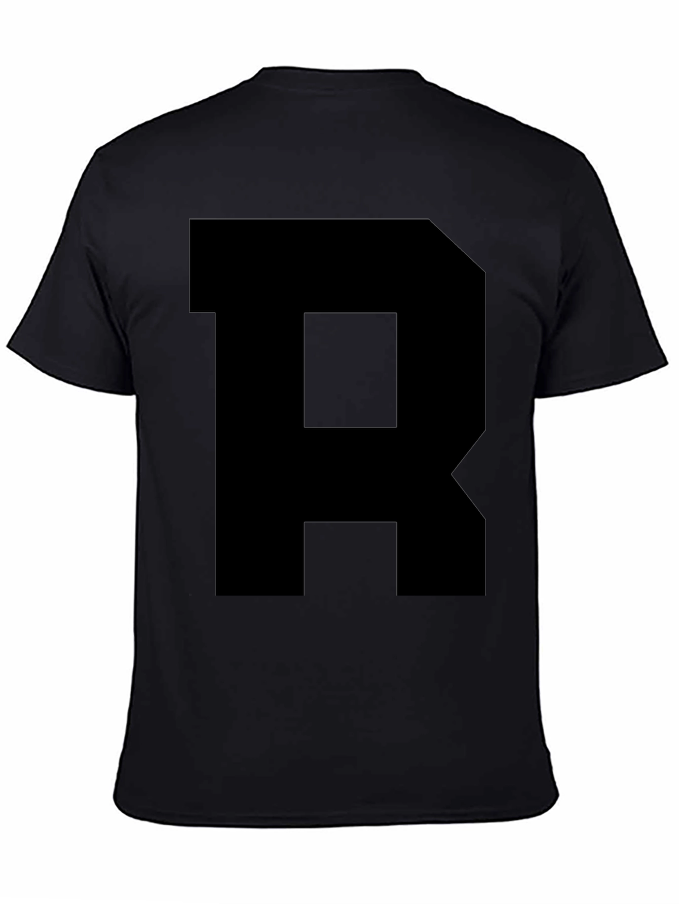 Bold Black R Graphic Tee - Statement Style