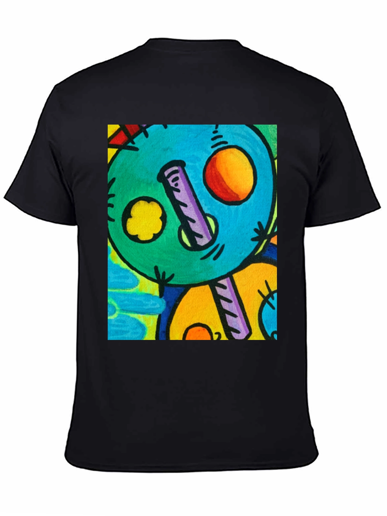 Abstract Art Graphic Print Black T-Shirt