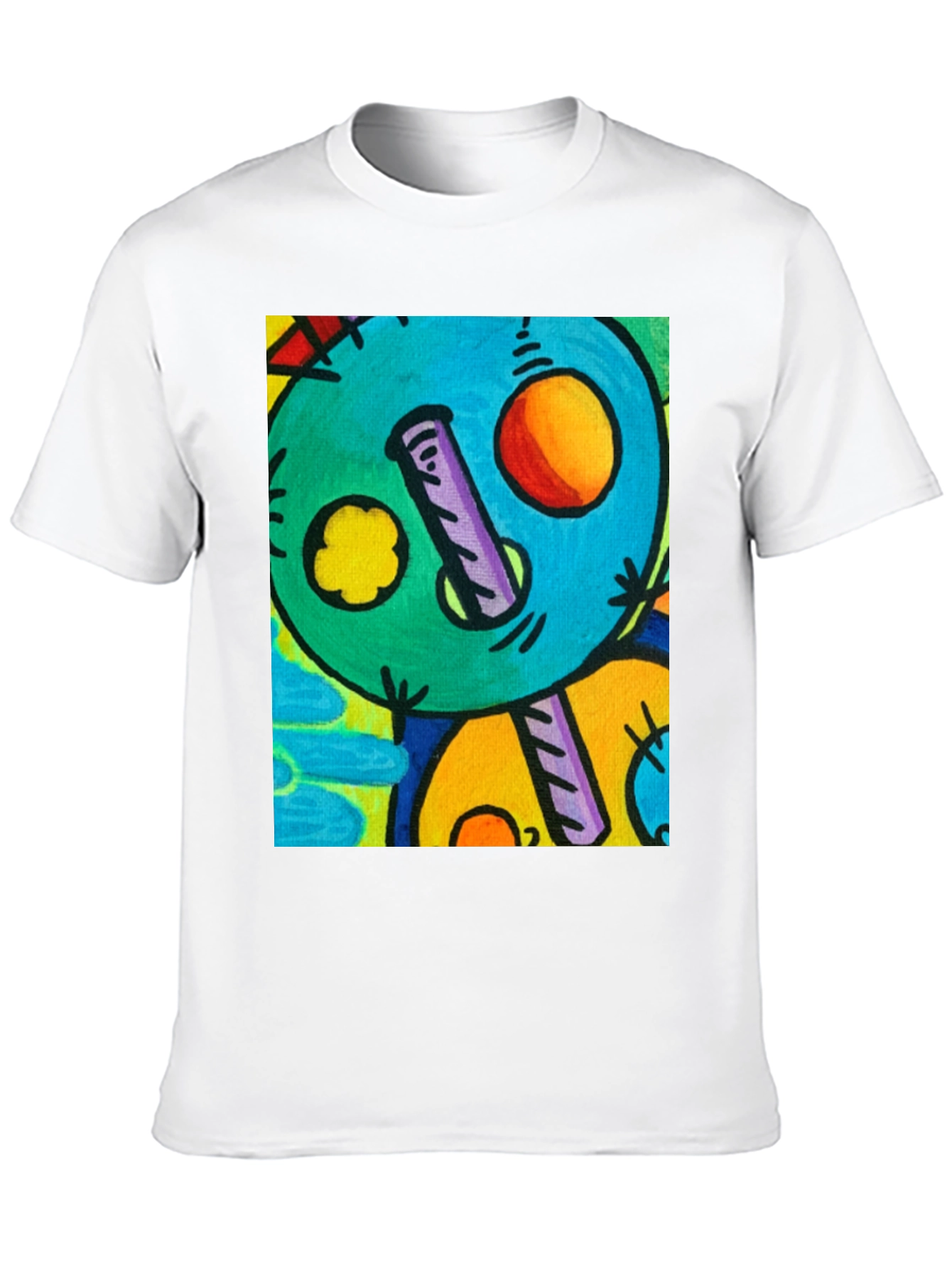 Abstract Art Graphic Print Black T-Shirt