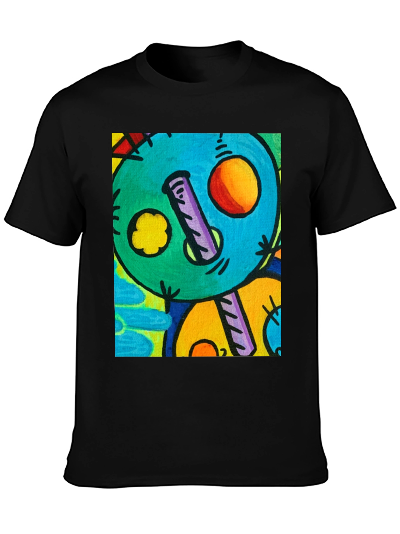 Abstract Art Graphic Print Black T-Shirt