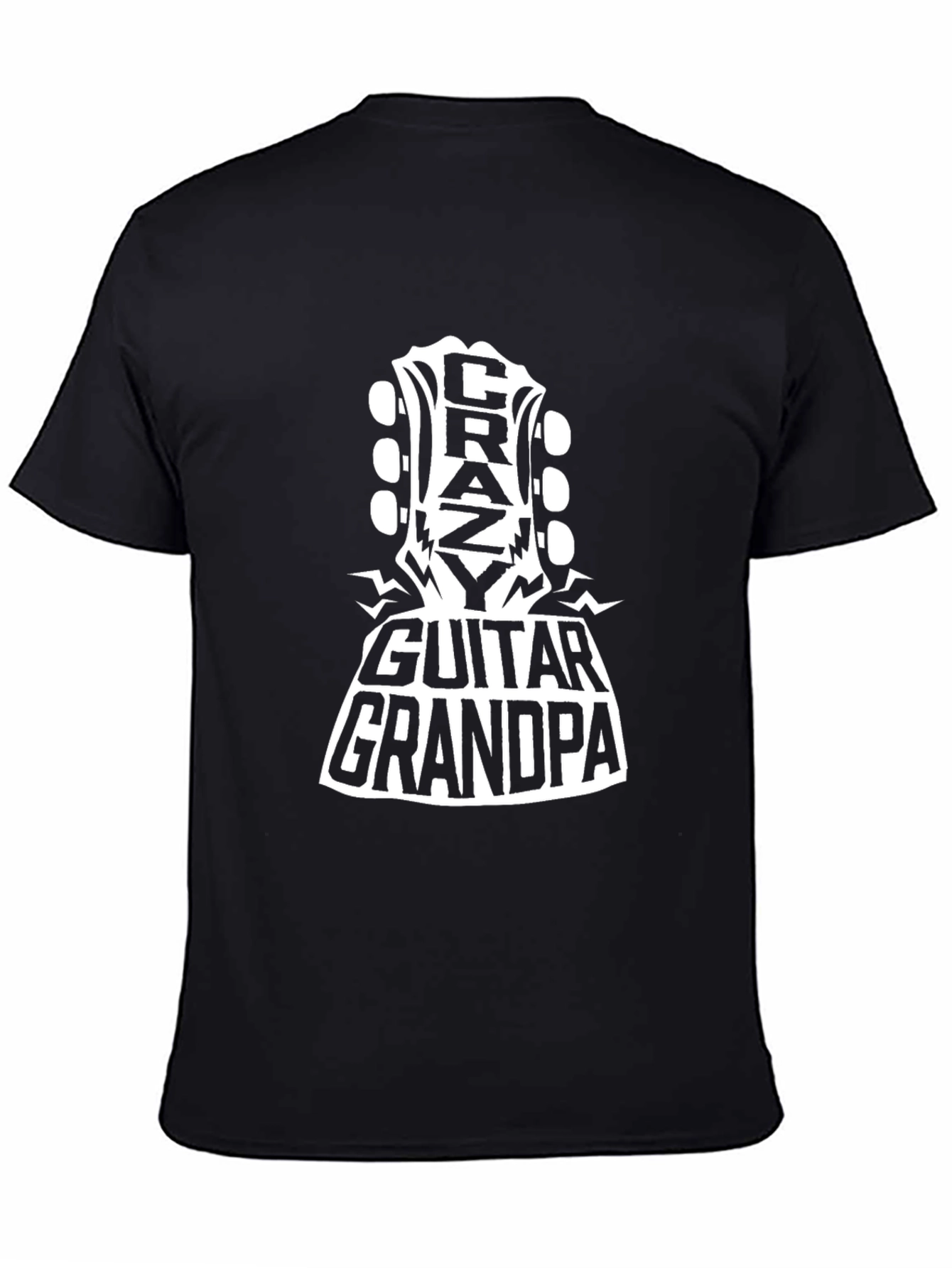 Crazy Guitar Grandpa Black T-Shirt