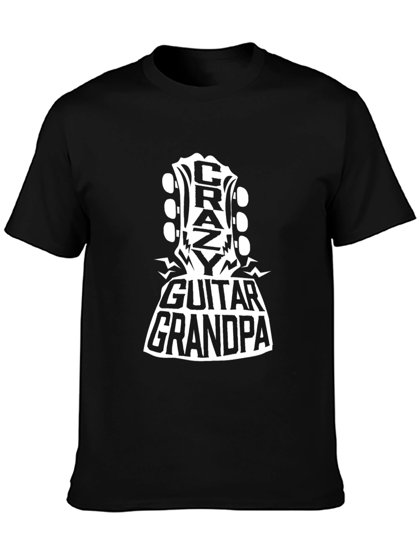 Crazy Guitar Grandpa Black T-Shirt