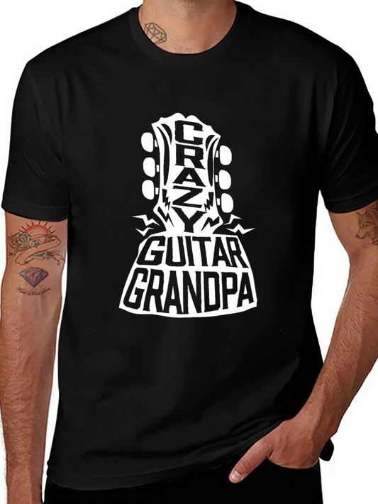 Crazy Guitar Grandpa Black T-Shirt