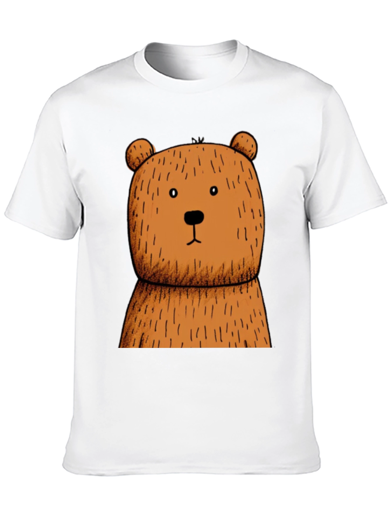 Black T-Shirt with Brown Bear Graphic