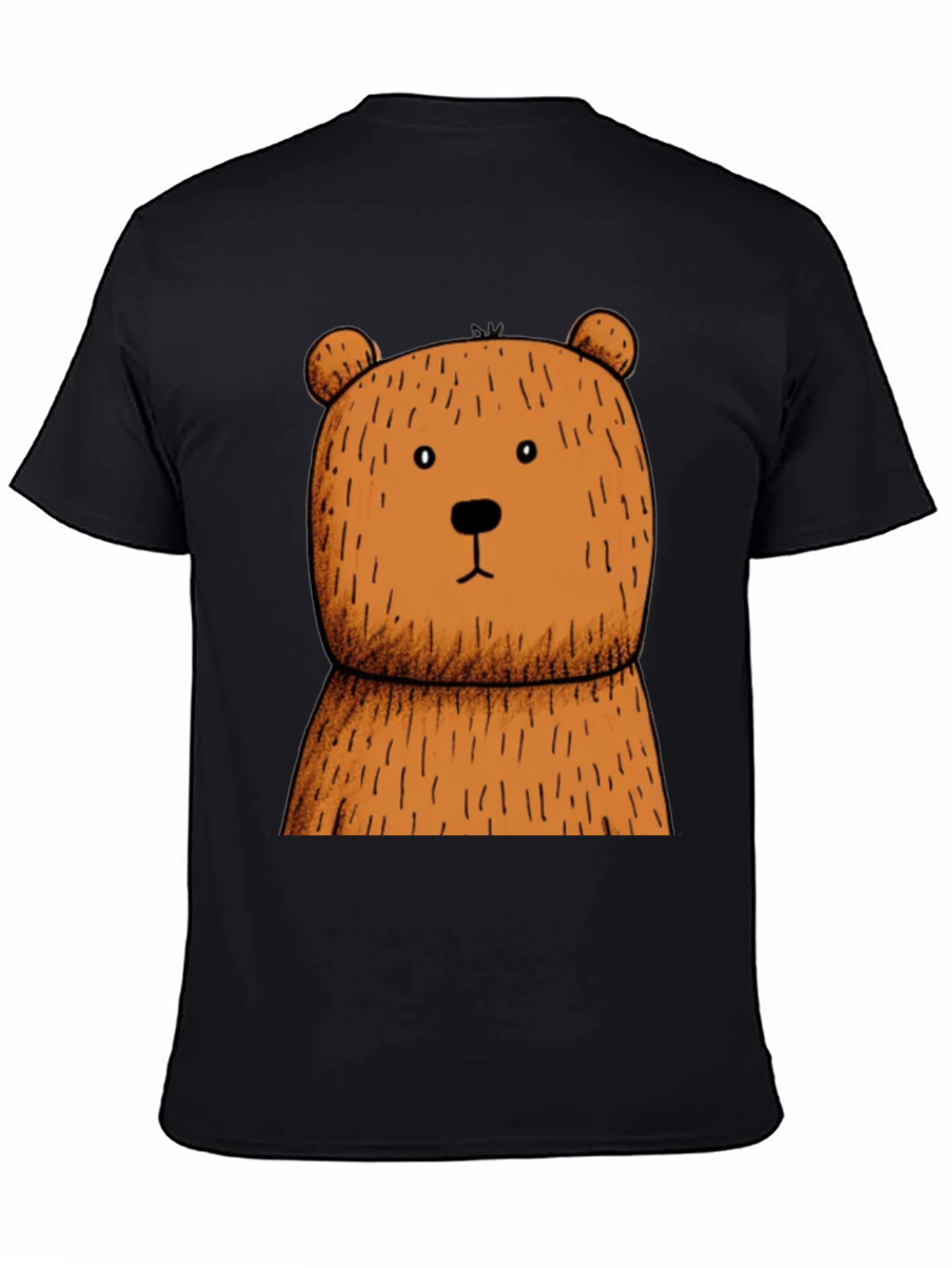 Black T-Shirt with Brown Bear Graphic