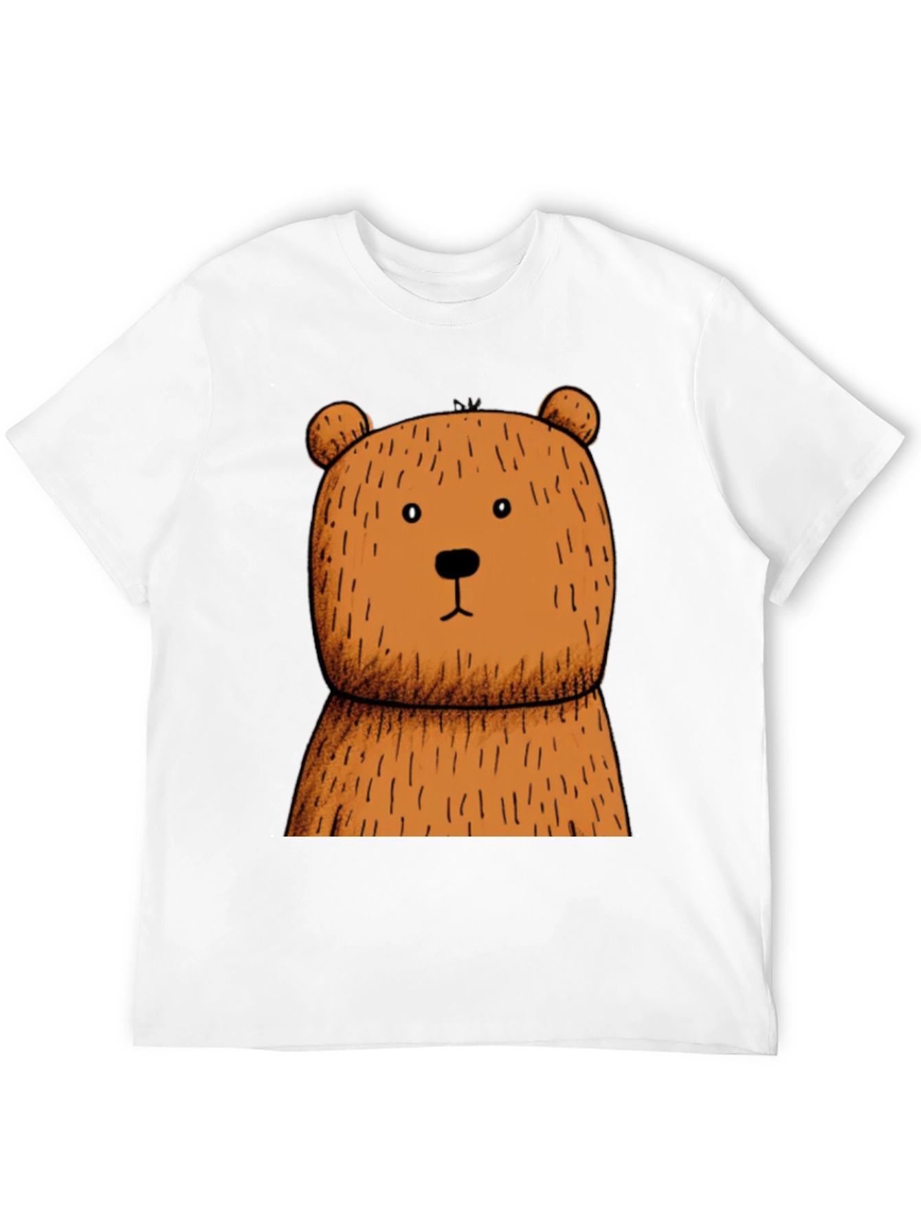 Black T-Shirt with Brown Bear Graphic