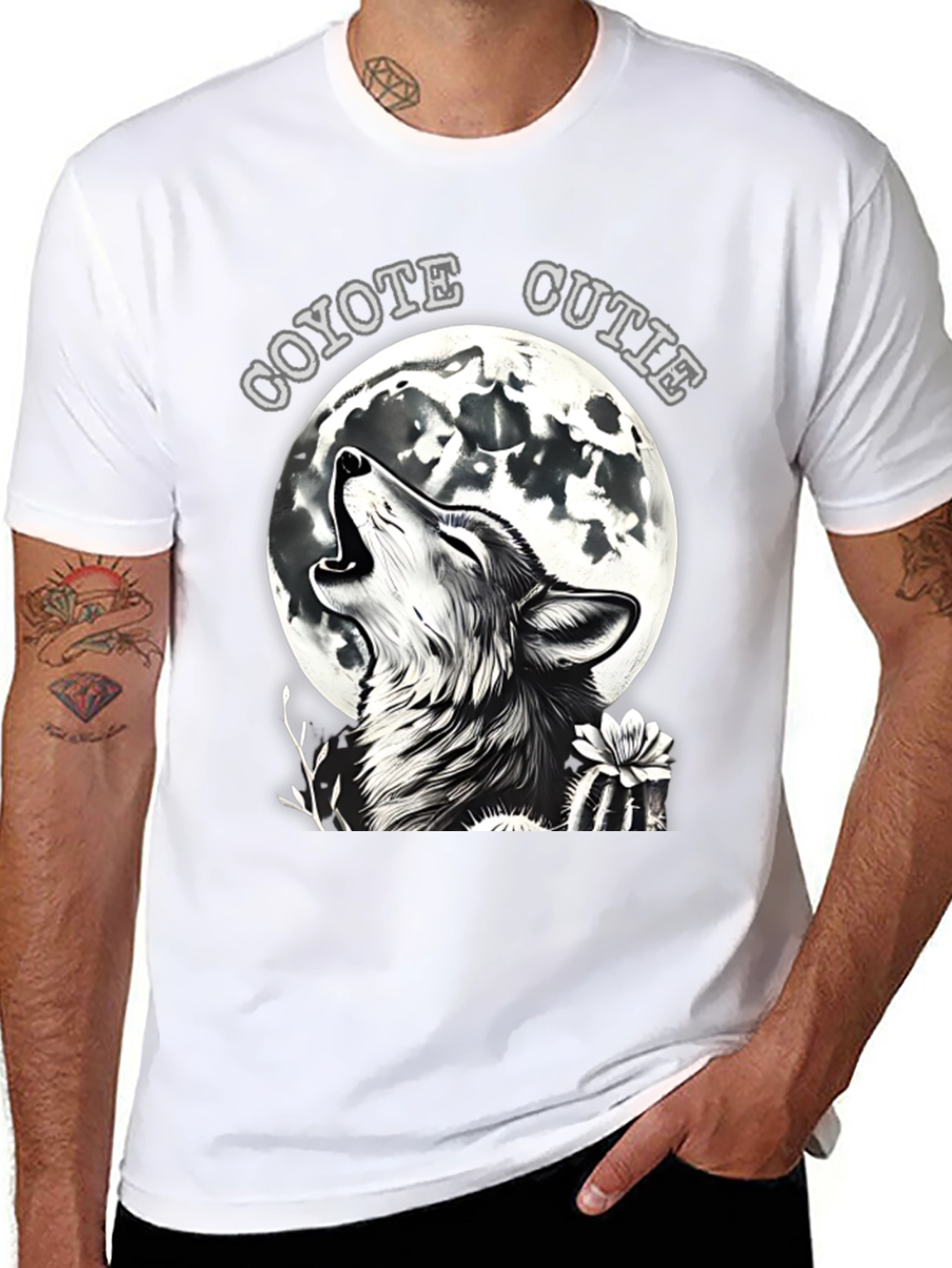 Coyote Cutie T-Shirt - Wolf Howling at Moon