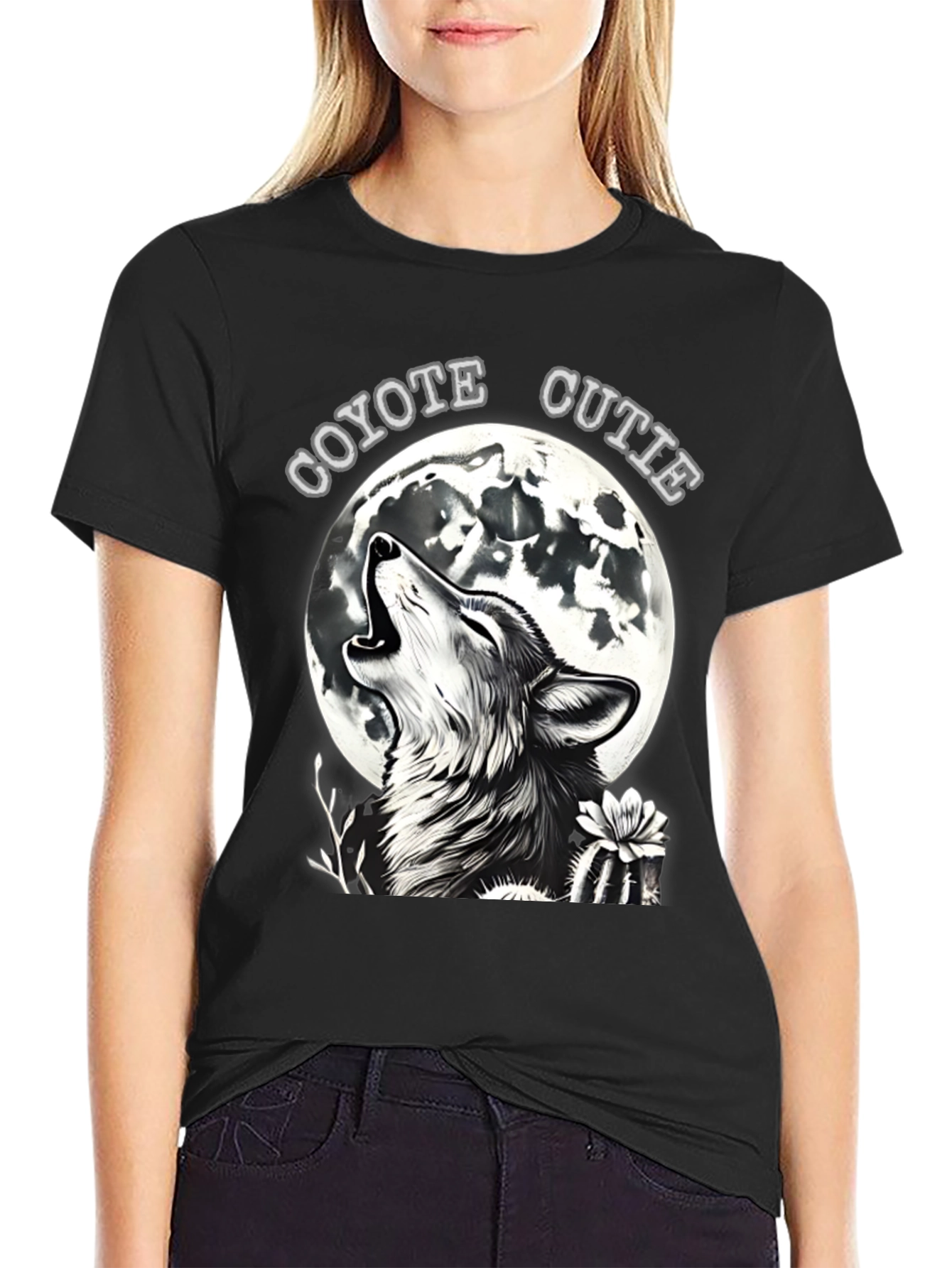 Coyote Cutie T-Shirt - Wolf Howling at Moon