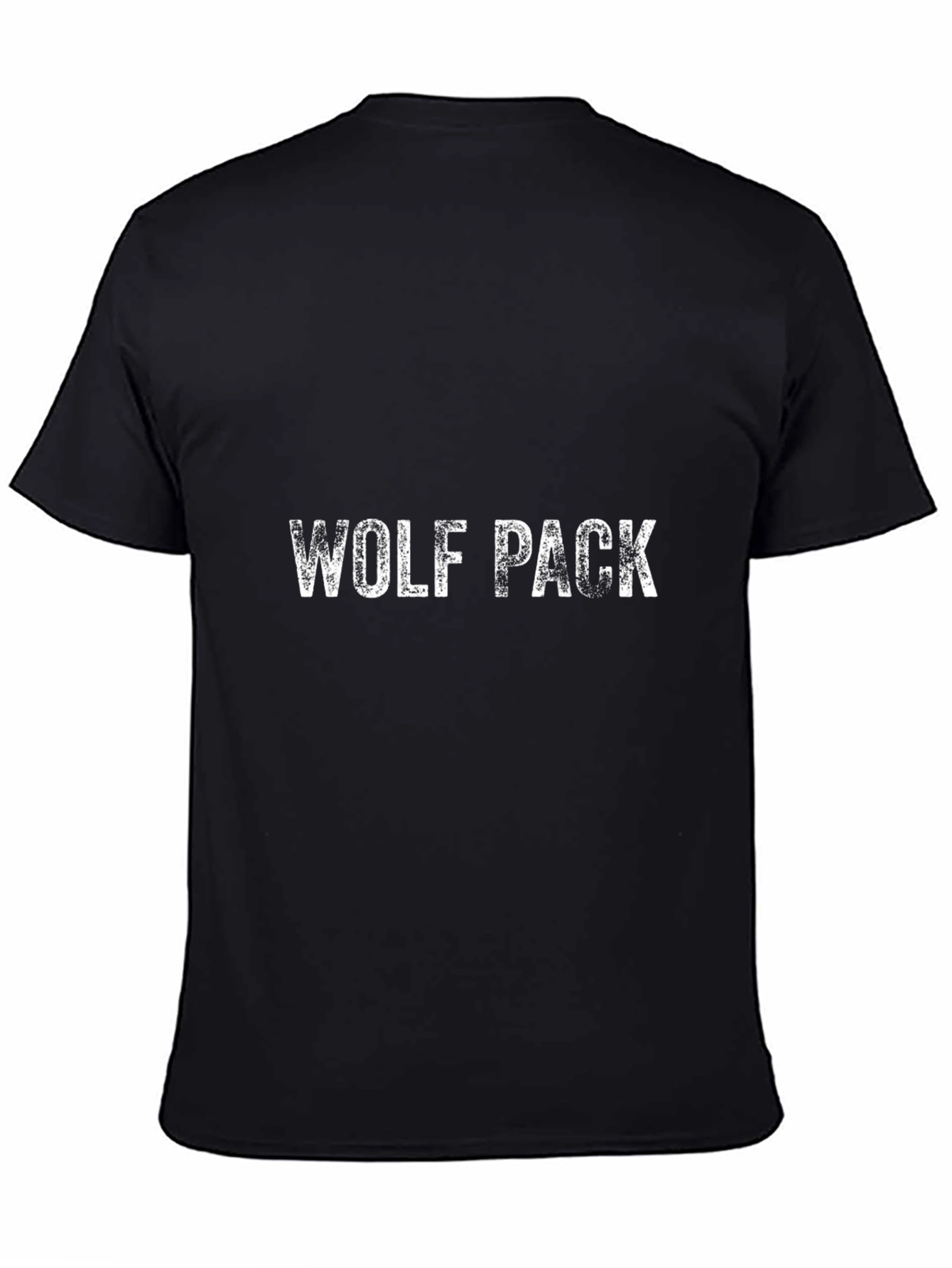 Wolf Pack Graphic Print Black T-Shirt