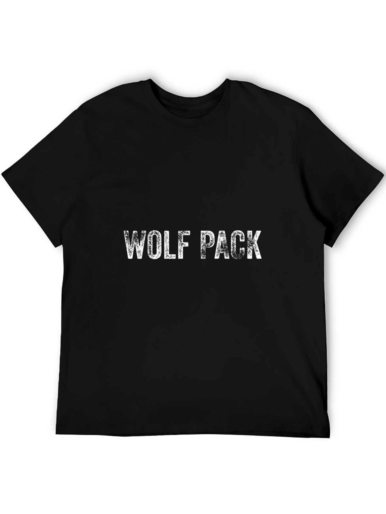 Wolf Pack Graphic Print Black T-Shirt