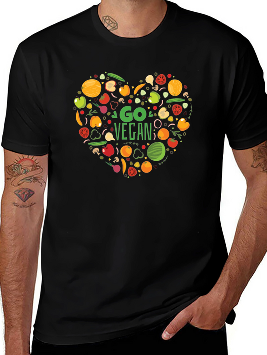 Go Vegan Heart Graphic T-Shirt