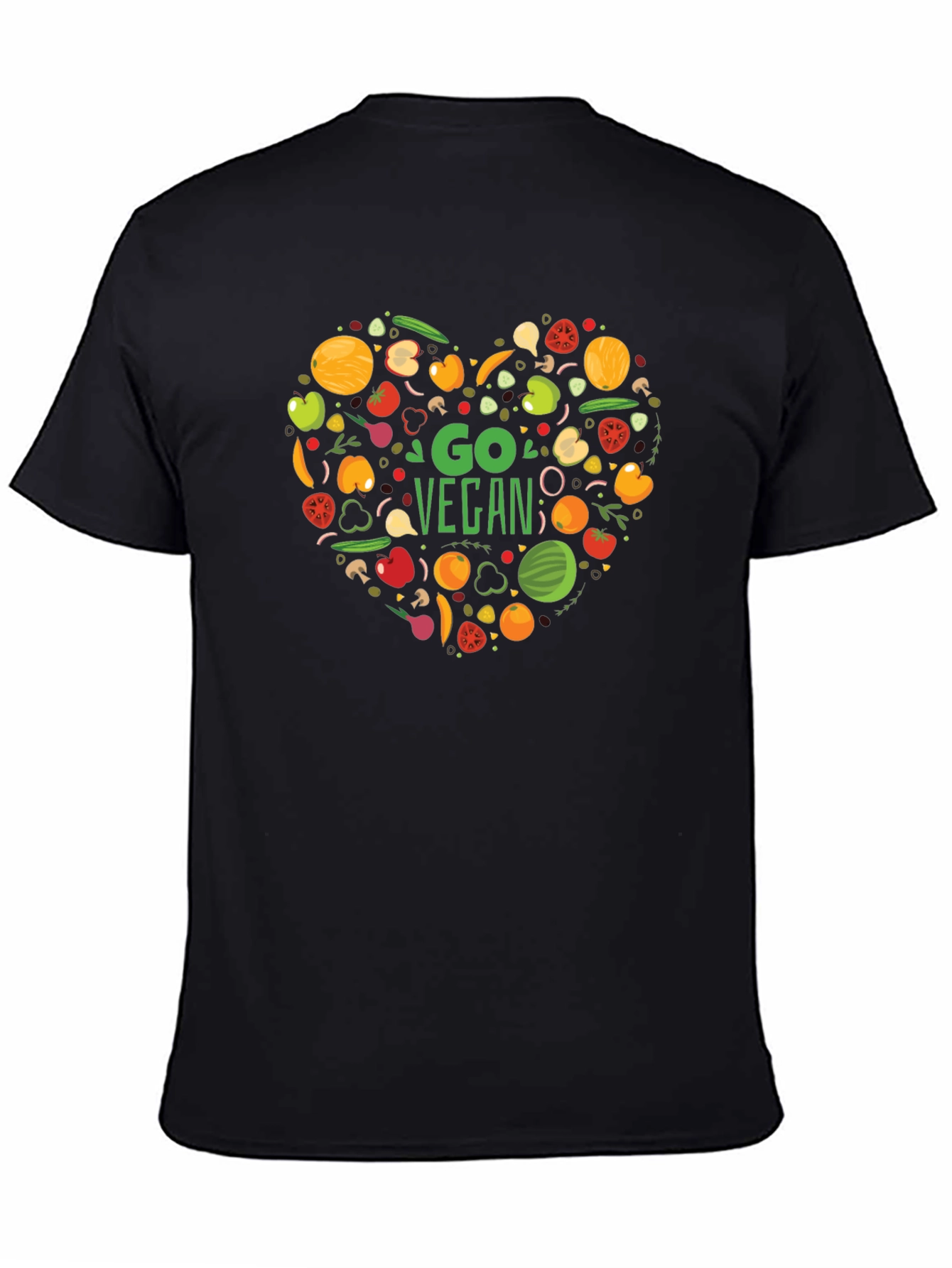 Go Vegan Heart Graphic T-Shirt