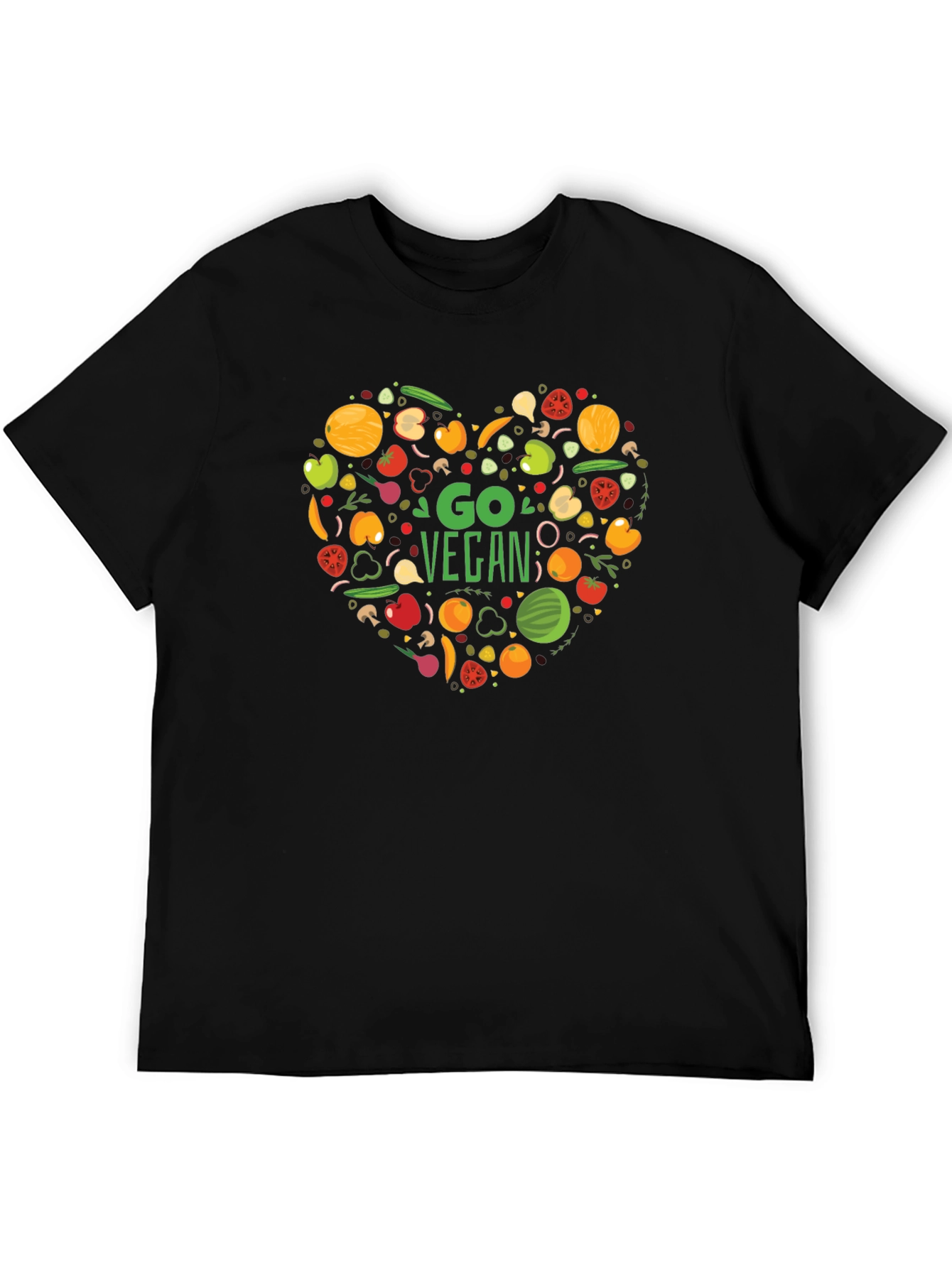 Go Vegan Heart Graphic T-Shirt