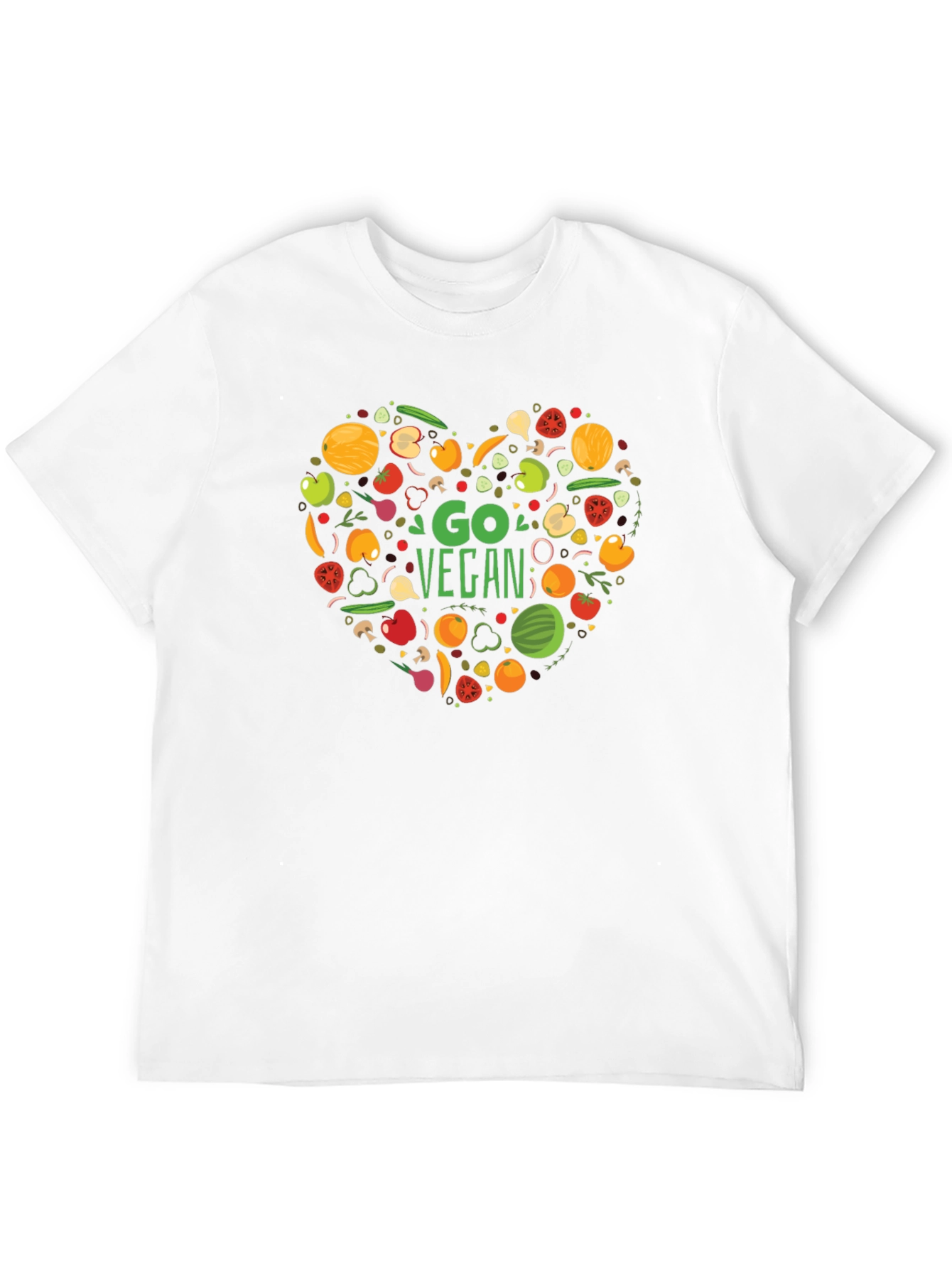 Go Vegan Heart Graphic T-Shirt