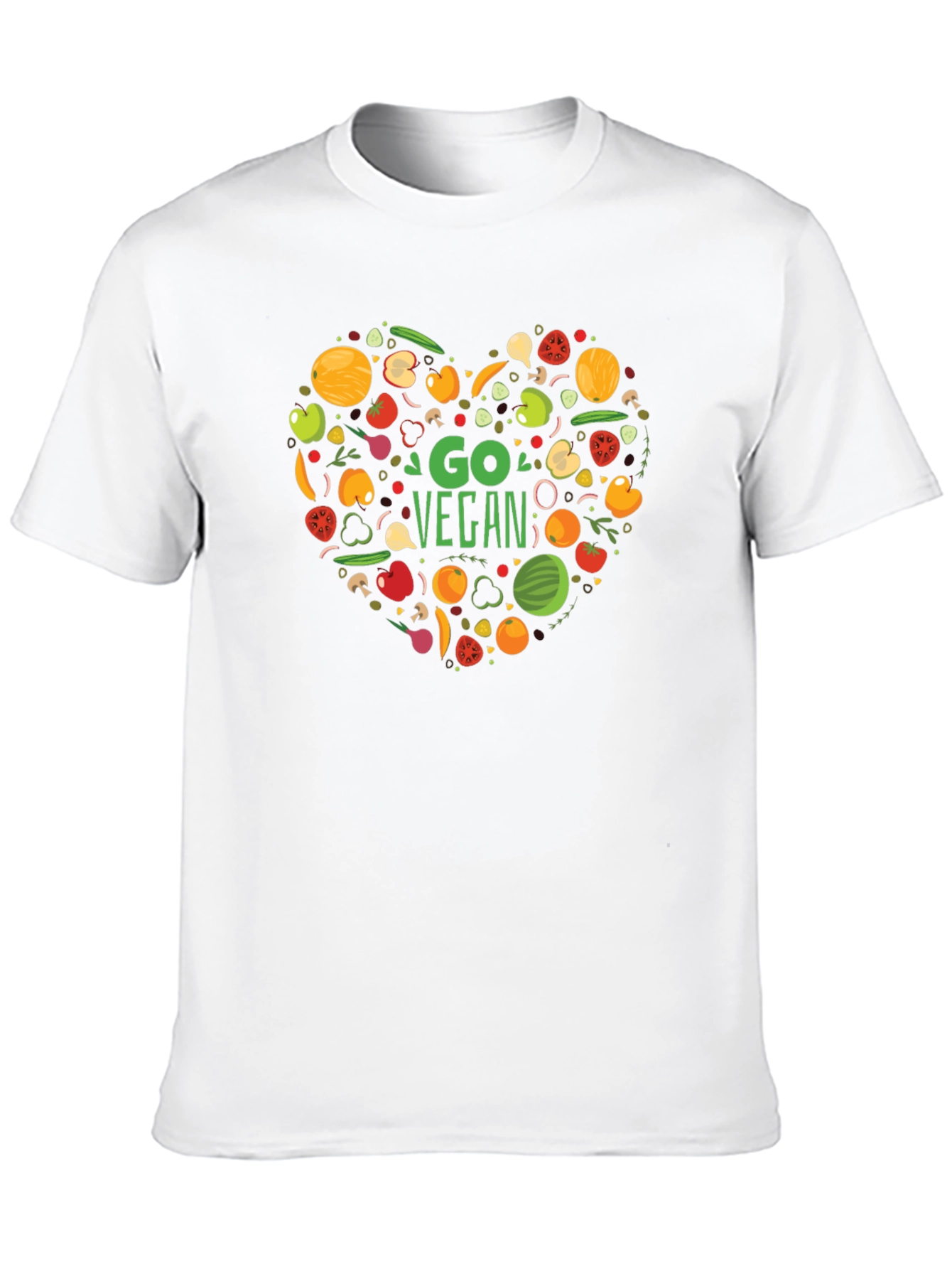 Go Vegan Heart Graphic T-Shirt