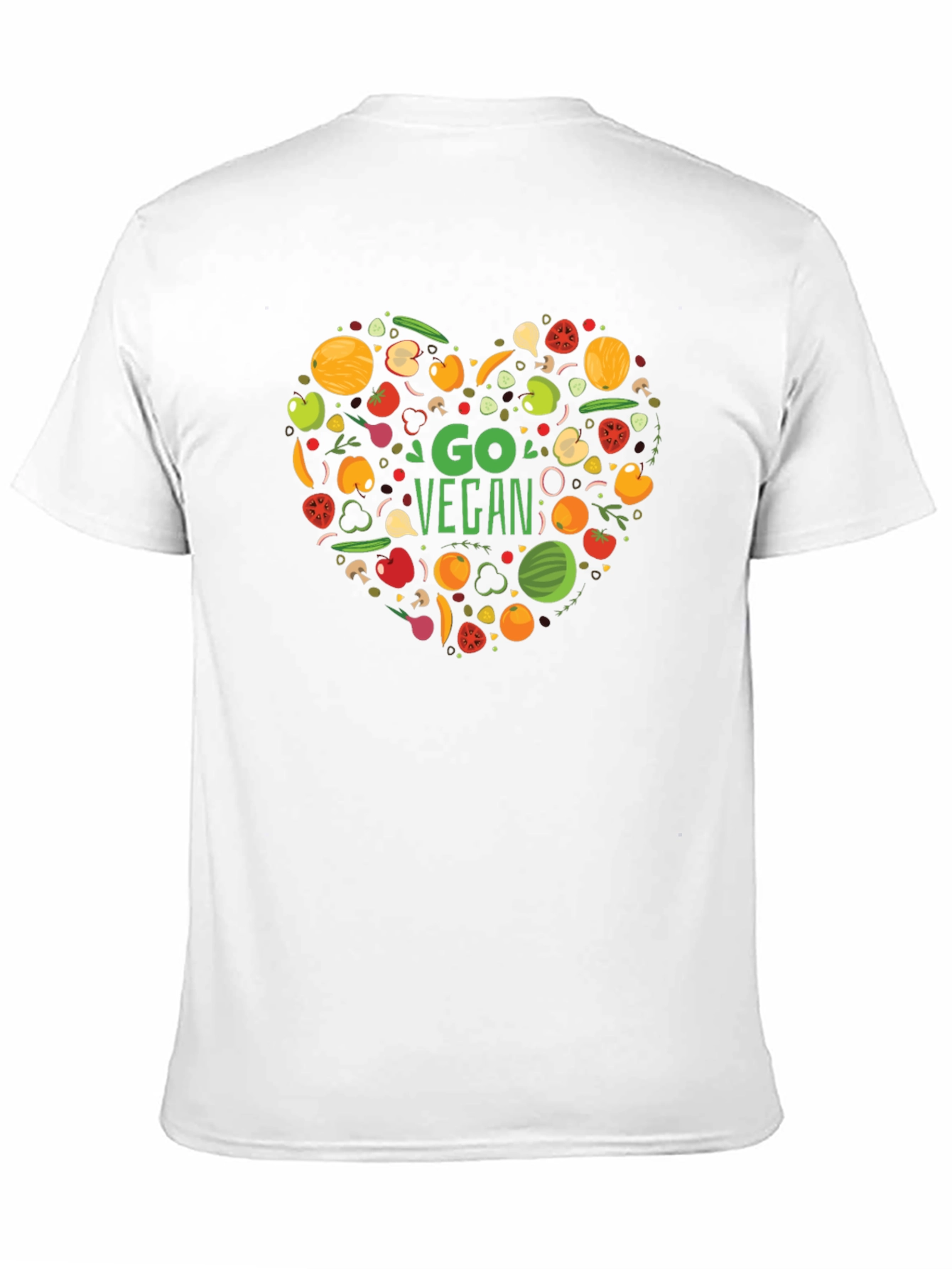 Go Vegan Heart Graphic T-Shirt