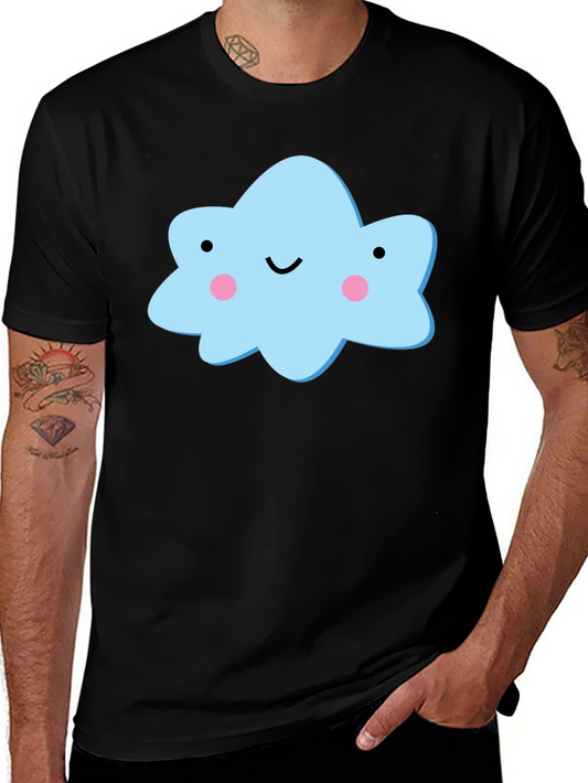 Cute Cloud Graphic Black T-Shirt