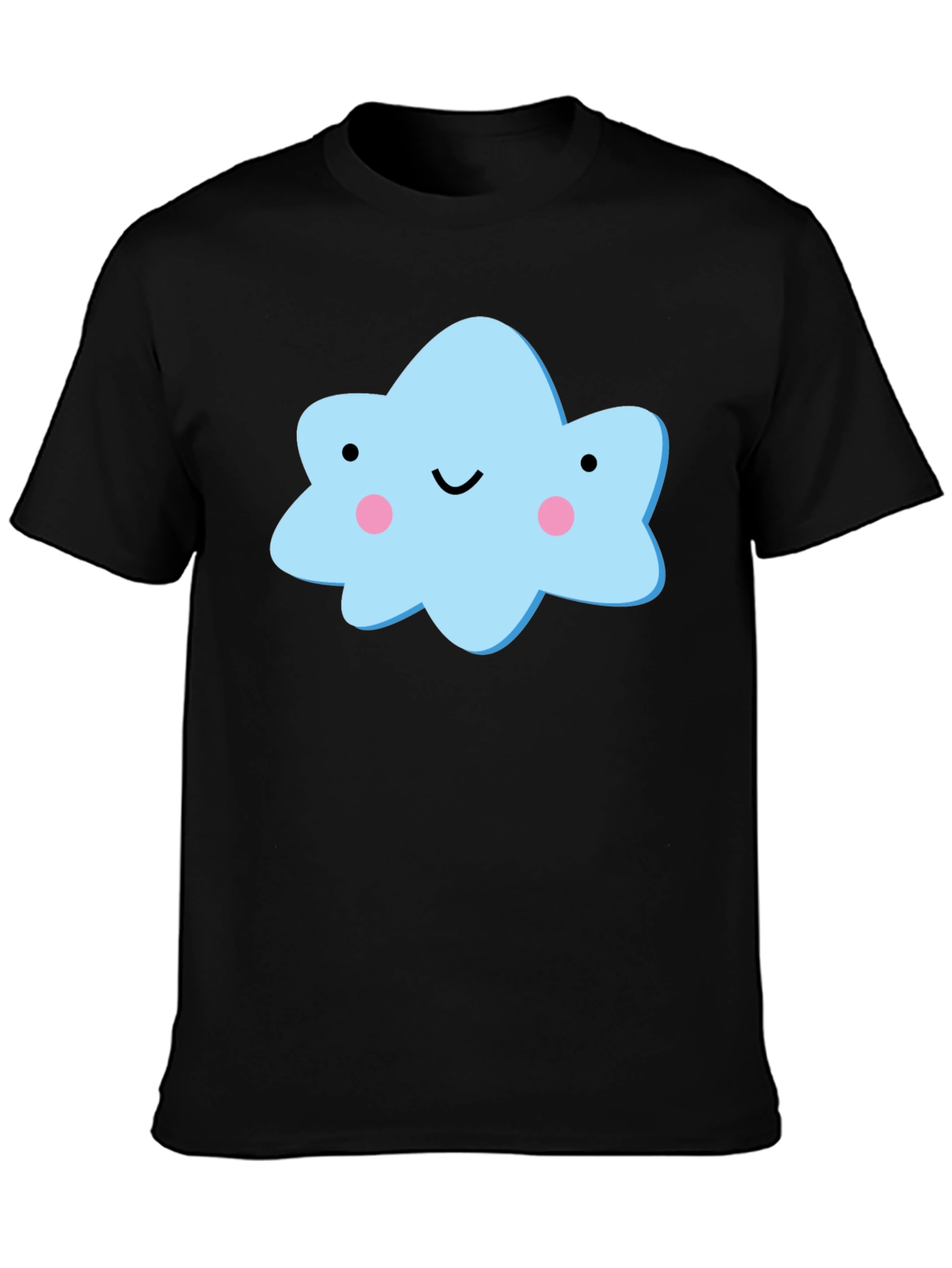 Cute Cloud Graphic Black T-Shirt